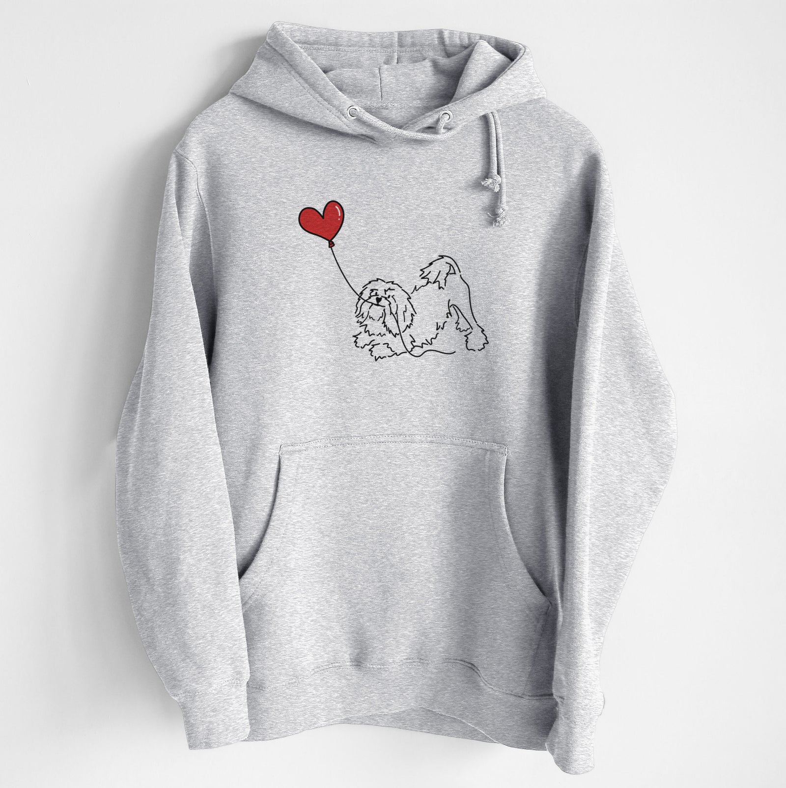 Lowchen Heart String - Heavyweight Fleece Hoodie