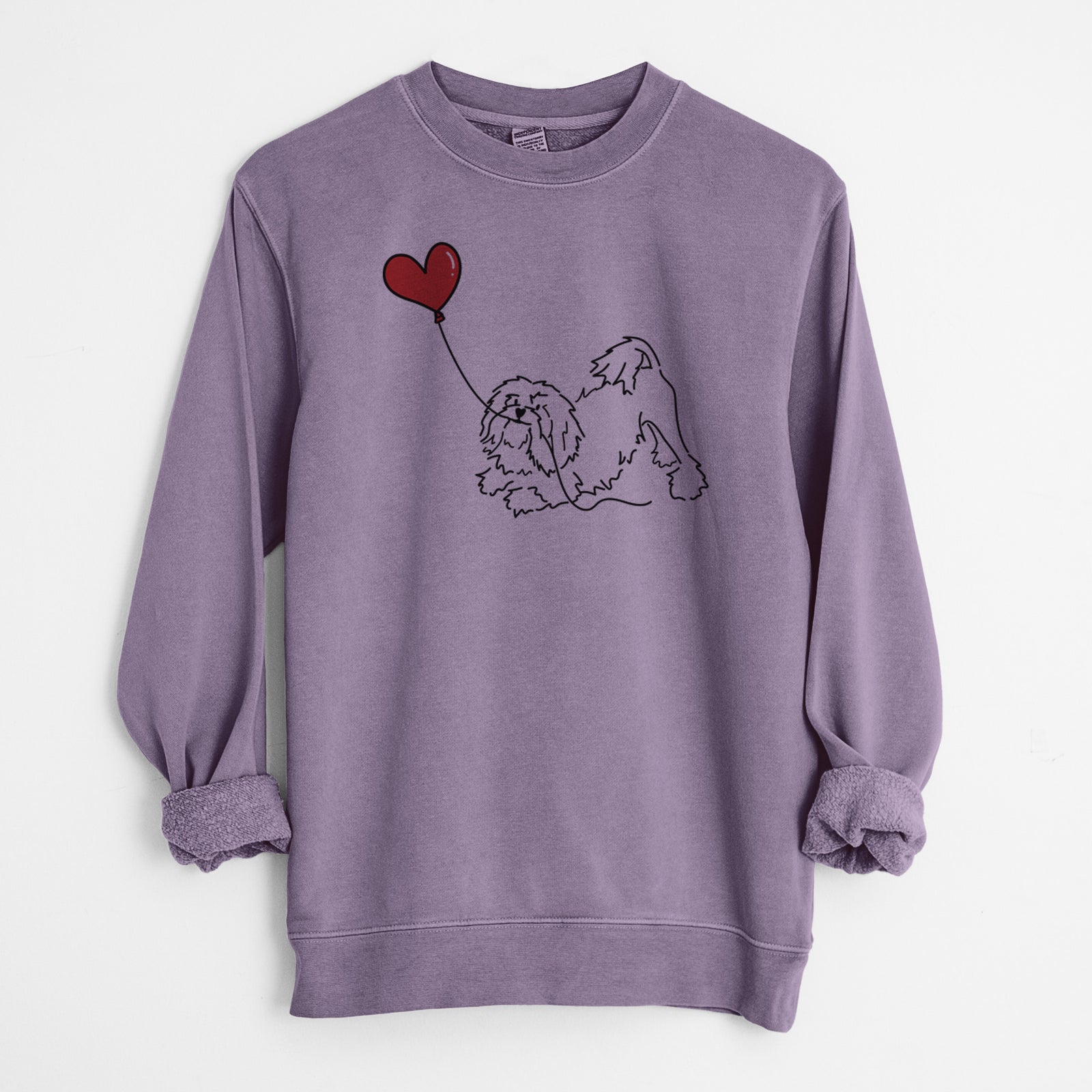 Lowchen Heart String - Unisex Pigment Dyed Crew Sweatshirt