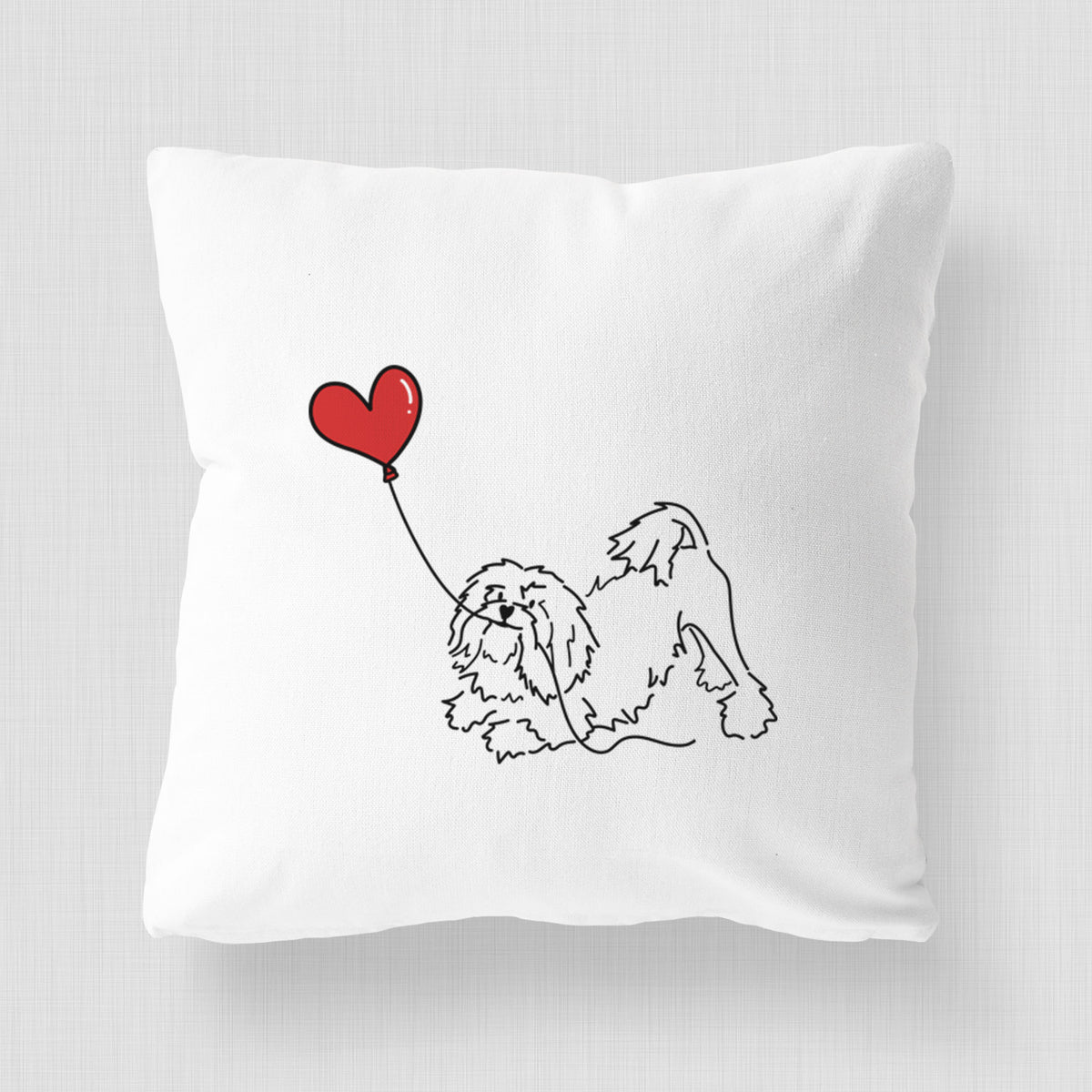 Lowchen Heart String - Throw Pillow Cover