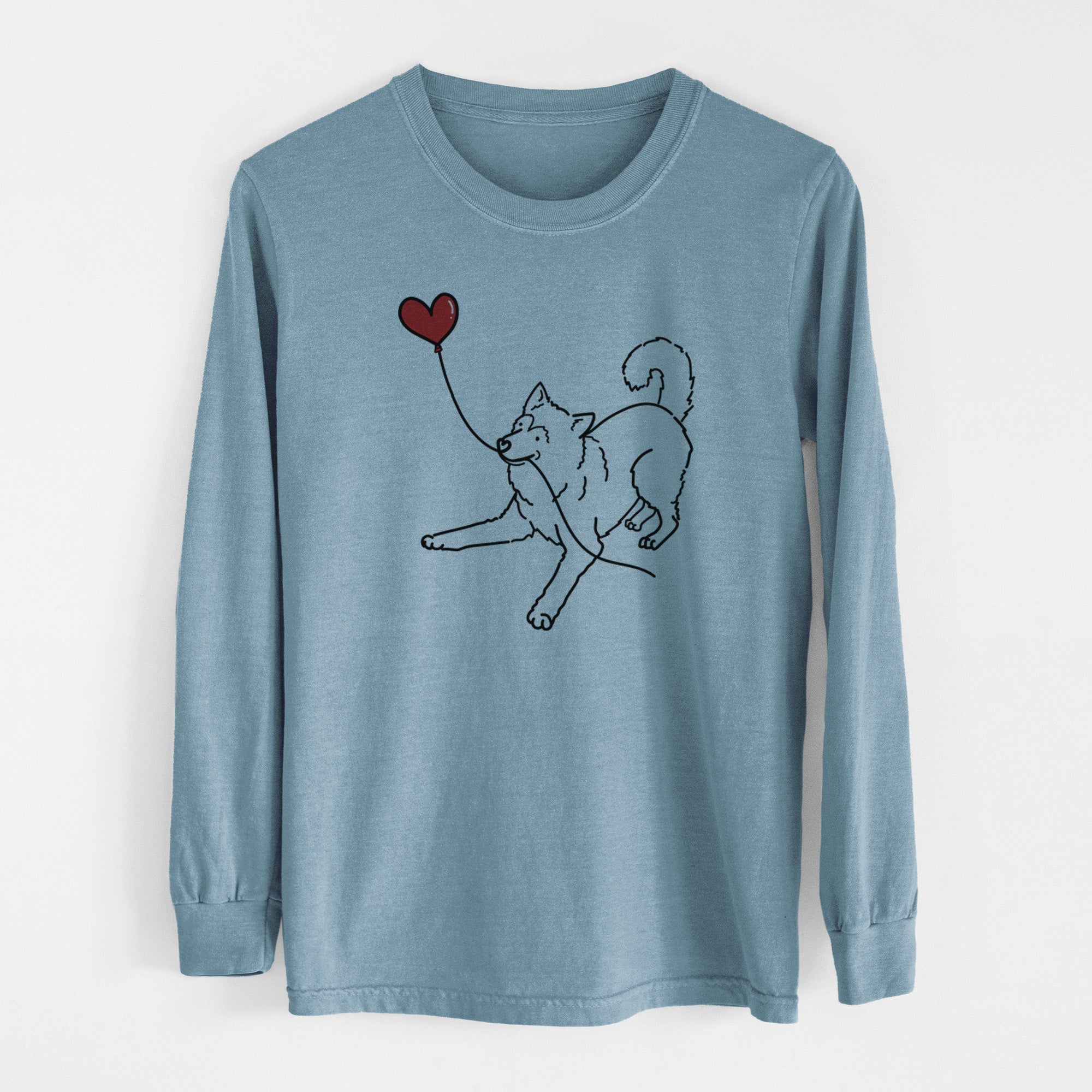 Alaskan Malamute Heart String - Men's Heavyweight 100% Cotton Long Sleeve