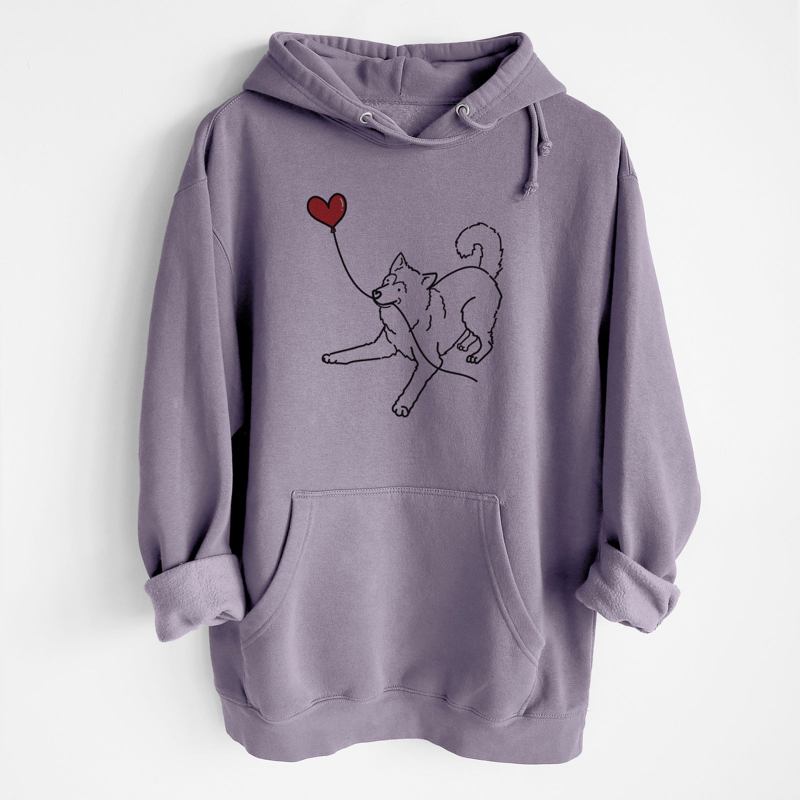 Alaskan Malamute Heart String - Heavyweight Fleece Hoodie