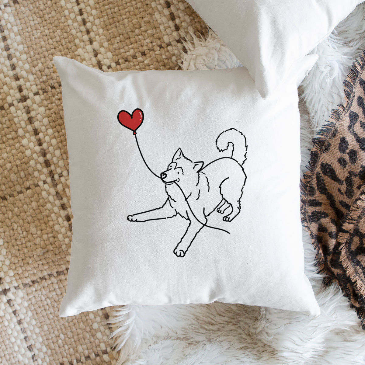 Alaskan Malamute Heart String - Throw Pillow Cover