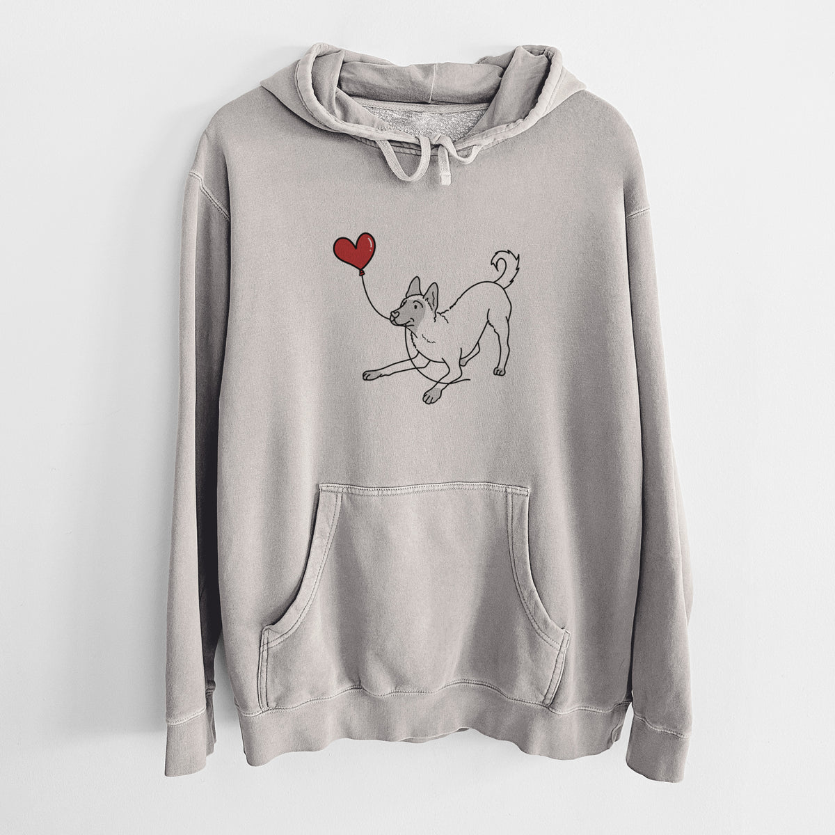 Belgian Malinois Heart String - Unisex Pigment Dyed Hoodie