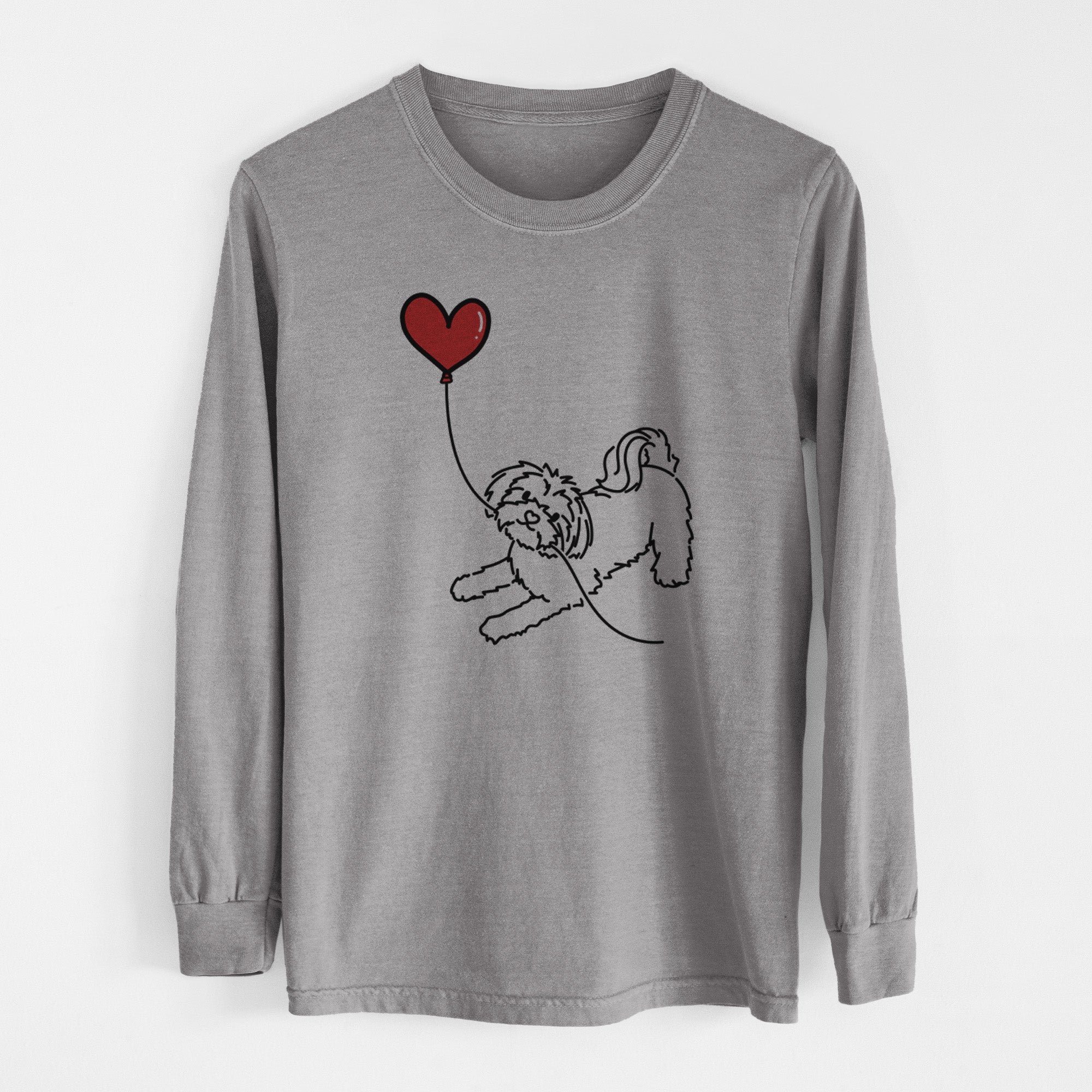 Maltese Heart String - Men's Heavyweight 100% Cotton Long Sleeve