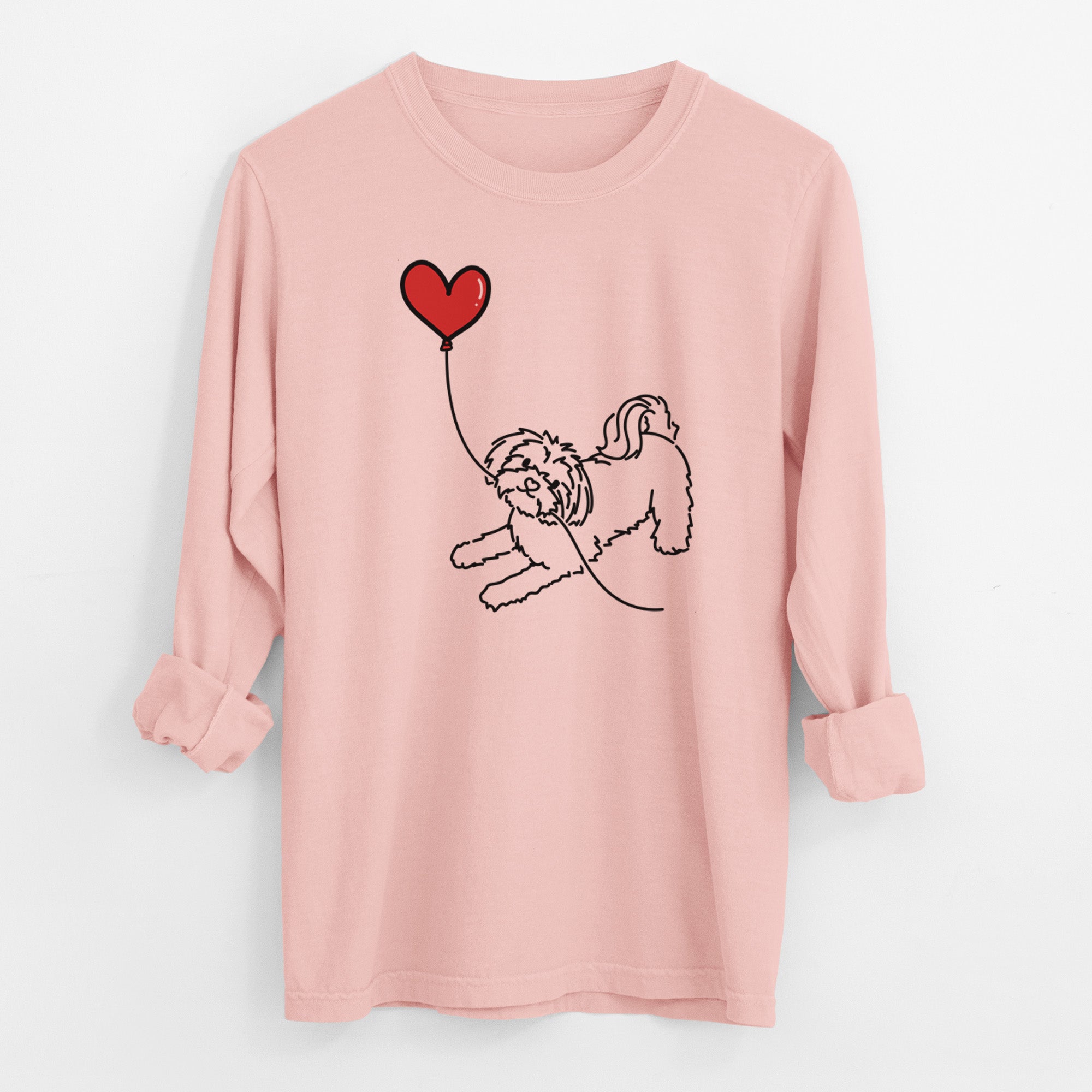 Maltese Heart String - Men's Heavyweight 100% Cotton Long Sleeve