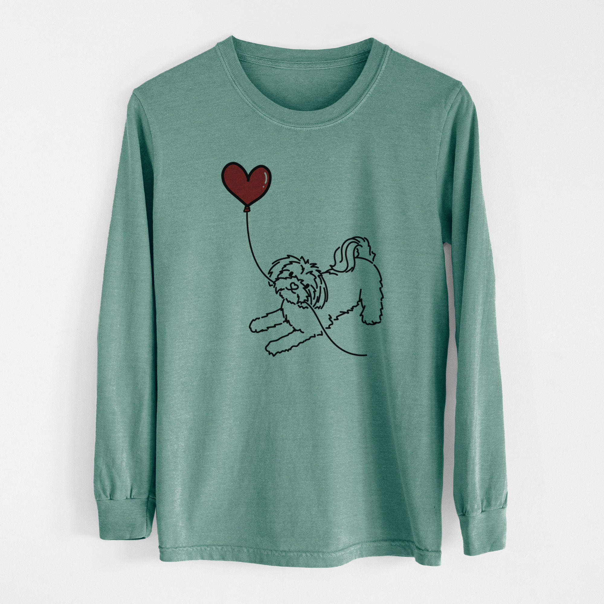 Maltese Heart String - Men's Heavyweight 100% Cotton Long Sleeve