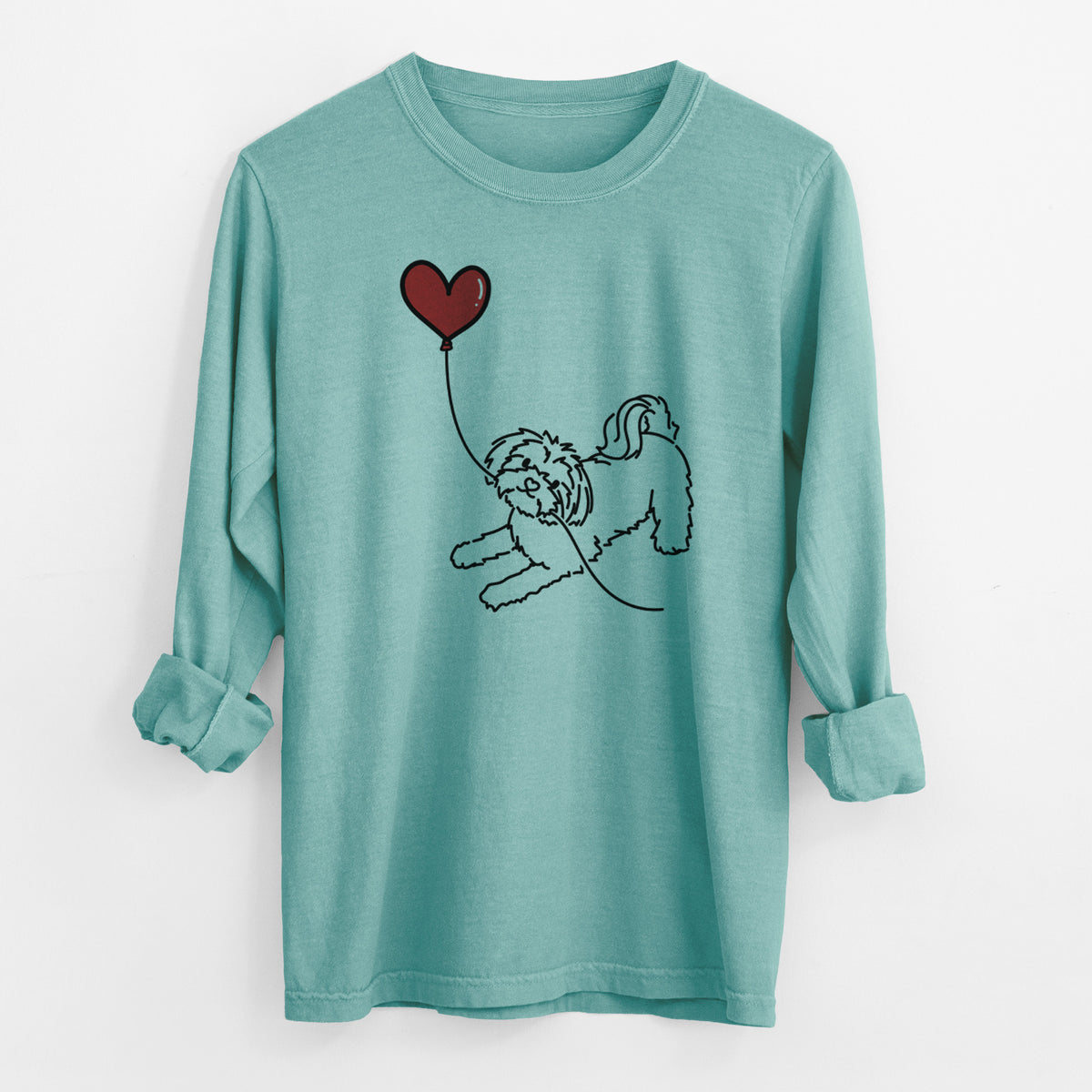 Maltese Heart String - Men's Heavyweight 100% Cotton Long Sleeve