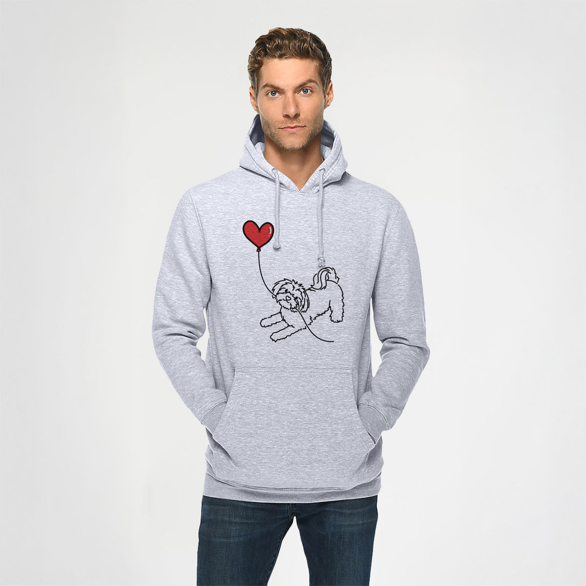 Maltese Heart String - Heavyweight Fleece Hoodie