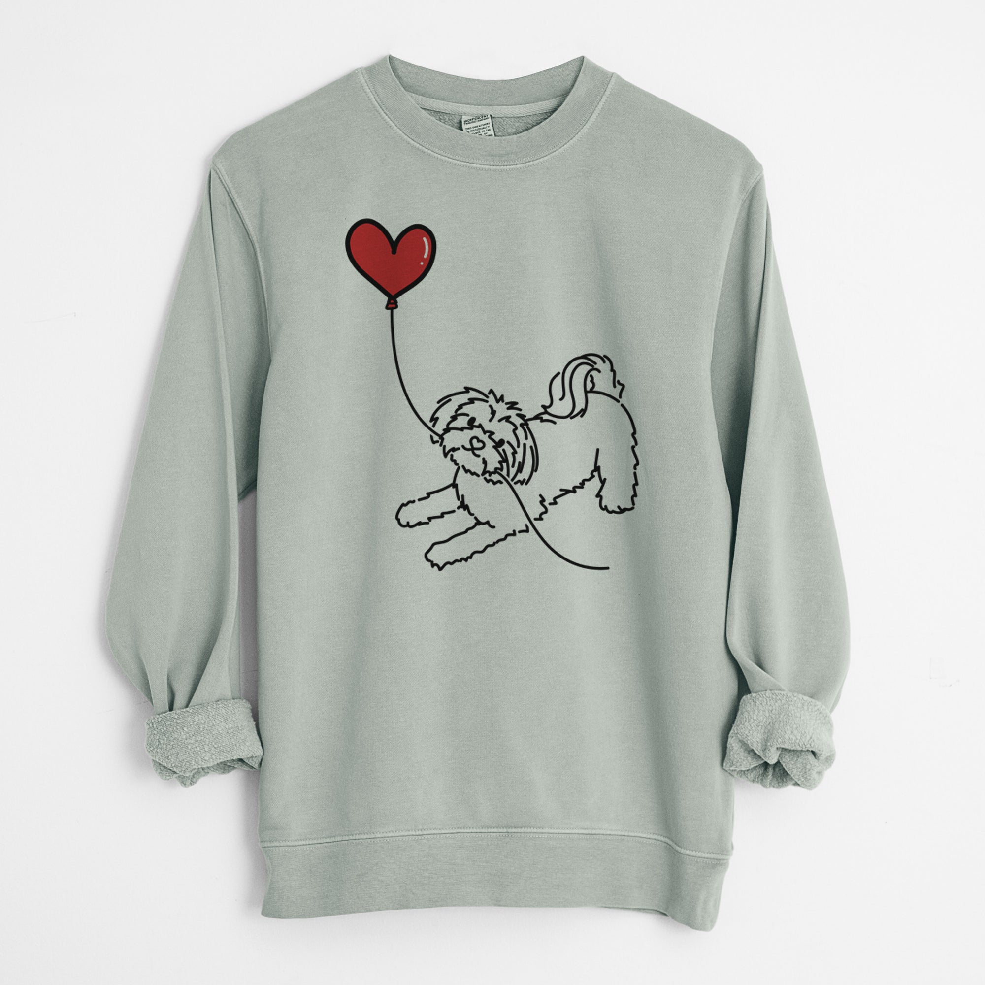 Maltese Heart String - Unisex Pigment Dyed Crew Sweatshirt