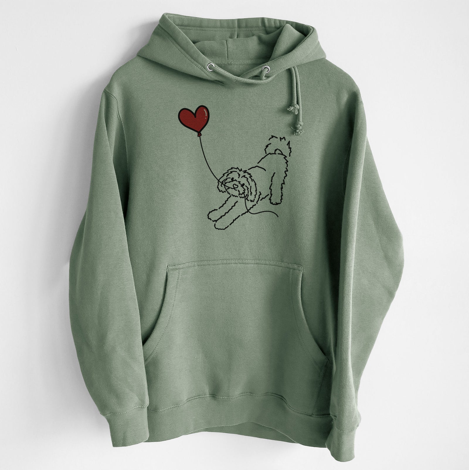 Maltipoo Heart String - Heavyweight Fleece Hoodie
