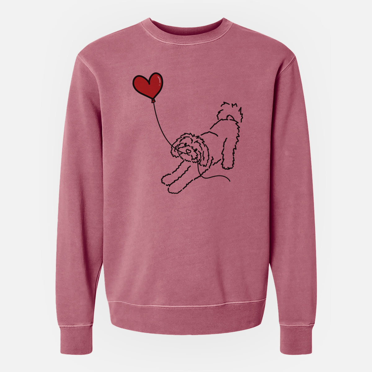 Maltipoo Heart String - Unisex Pigment Dyed Crew Sweatshirt