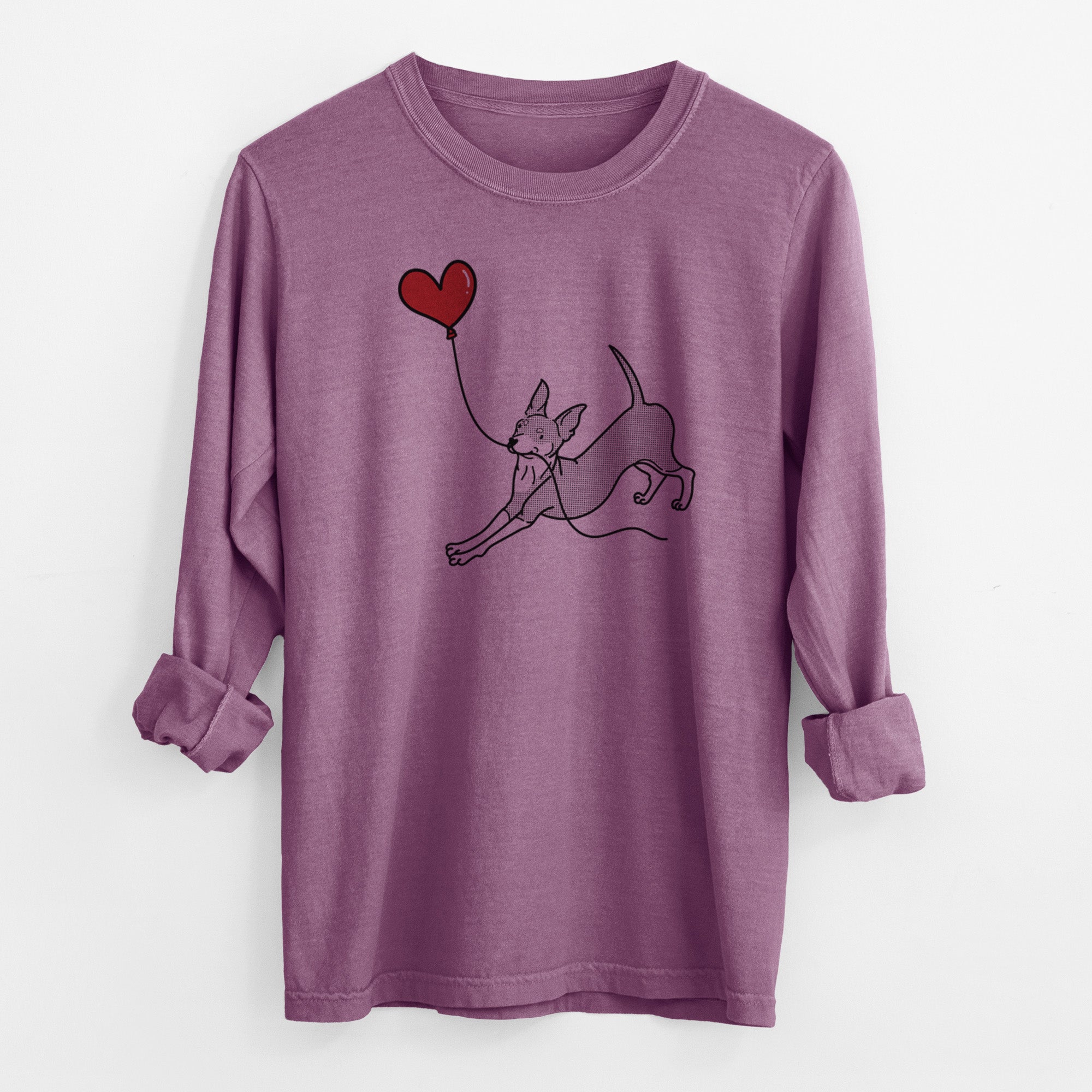 Mini Pinscher Heart String - Men's Heavyweight 100% Cotton Long Sleeve