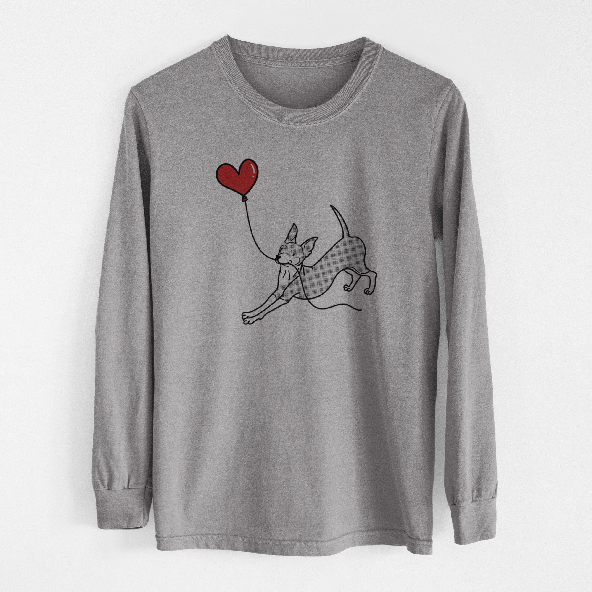 Mini Pinscher Heart String - Men's Heavyweight 100% Cotton Long Sleeve