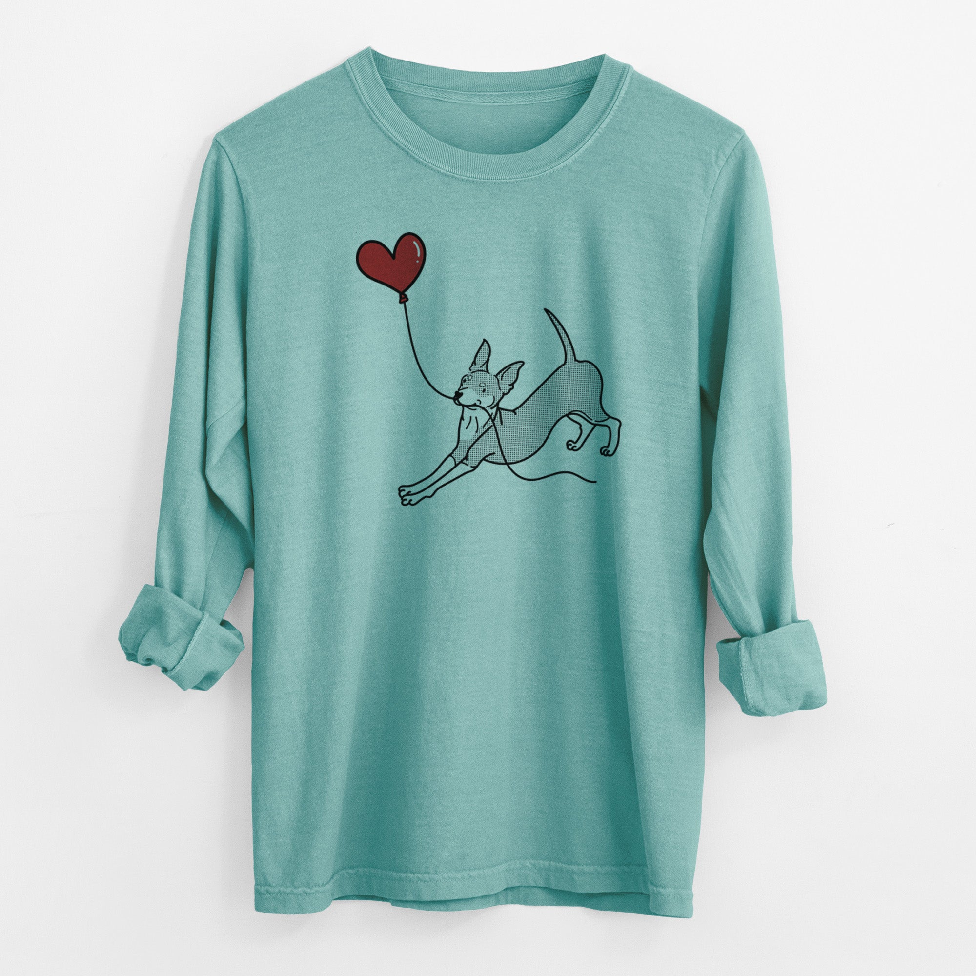 Mini Pinscher Heart String - Men's Heavyweight 100% Cotton Long Sleeve