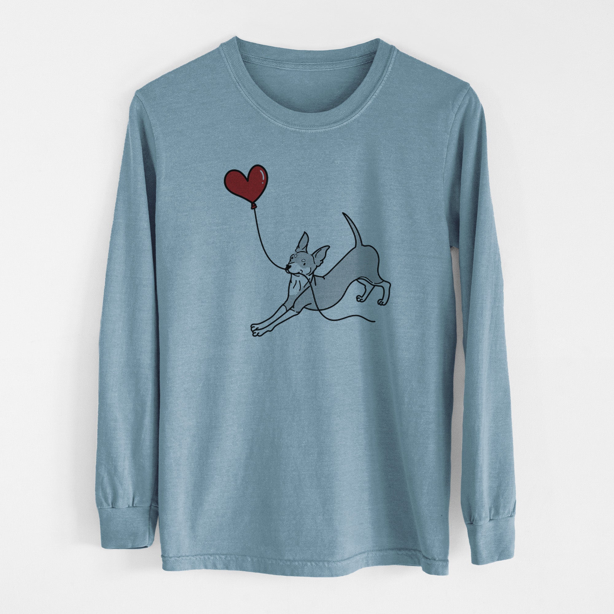 Mini Pinscher Heart String - Men's Heavyweight 100% Cotton Long Sleeve