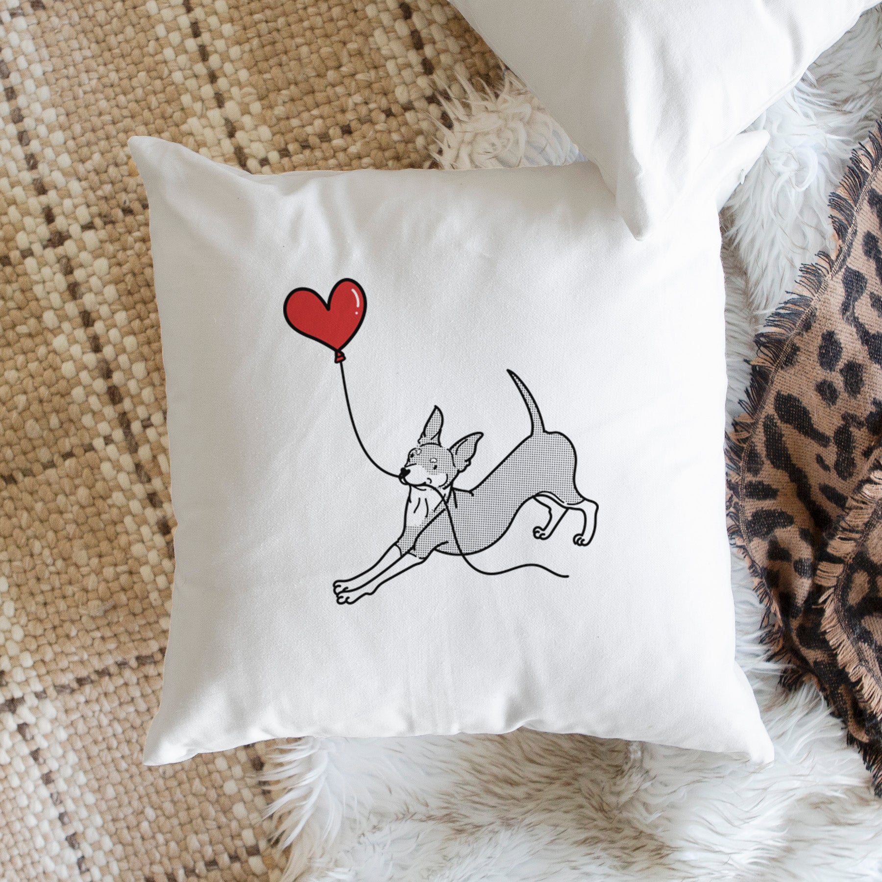 Mini Pinscher Heart String - Throw Pillow Cover