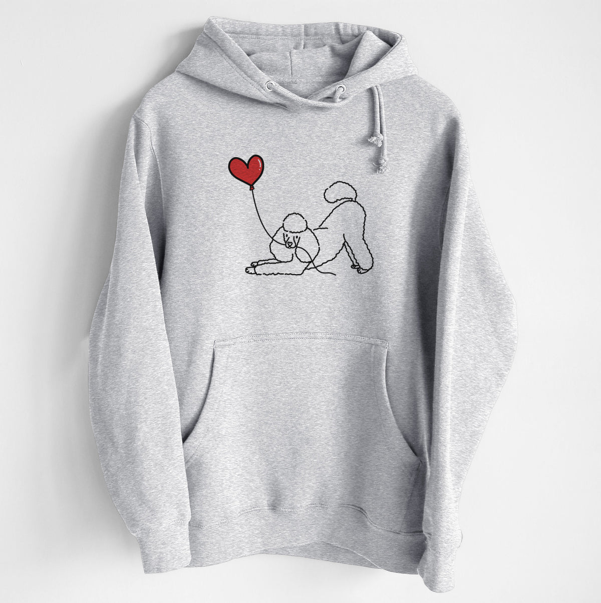 Mini Poodle Heart String - Heavyweight Fleece Hoodie