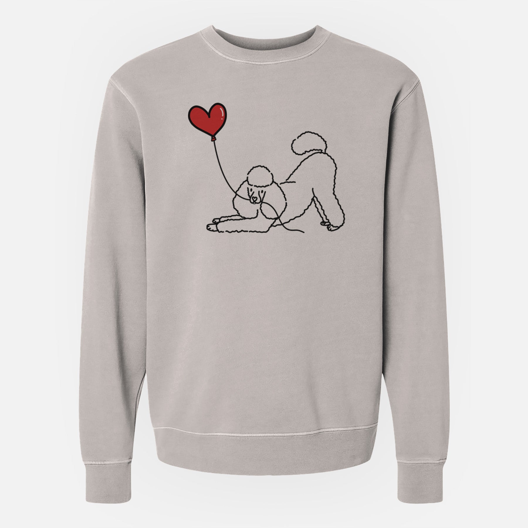 Mini Poodle Heart String - Unisex Pigment Dyed Crew Sweatshirt