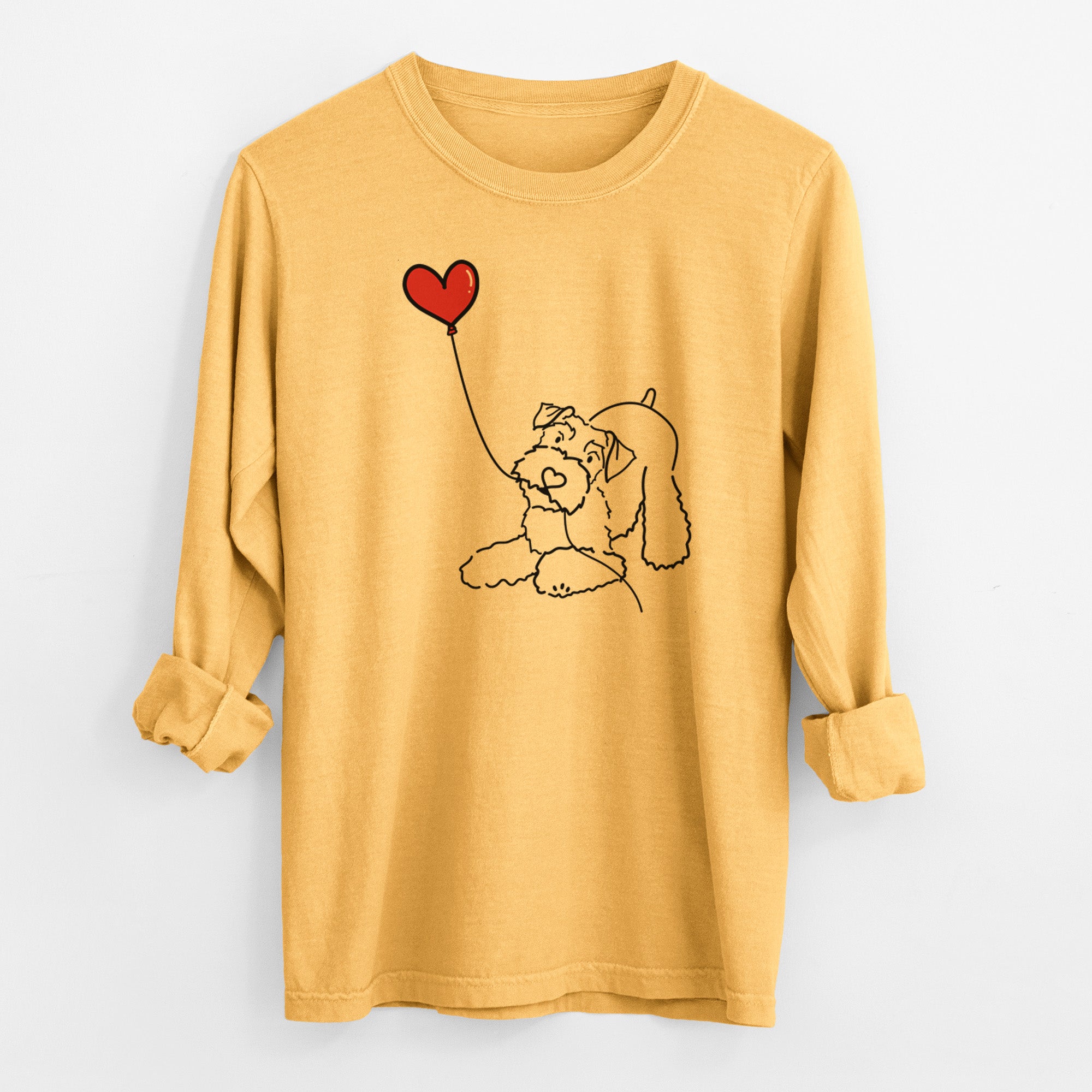 Mini Schnauzer Heart String - Men's Heavyweight 100% Cotton Long Sleeve