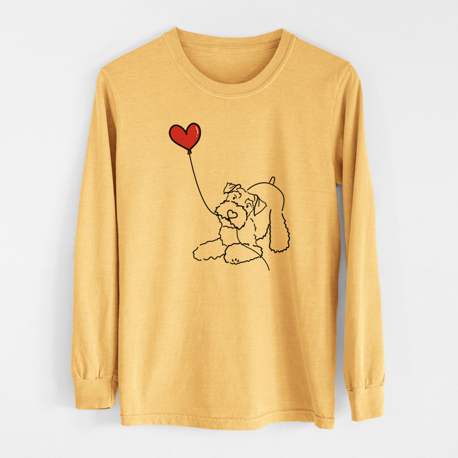 Mini Schnauzer Heart String - Men's Heavyweight 100% Cotton Long Sleeve