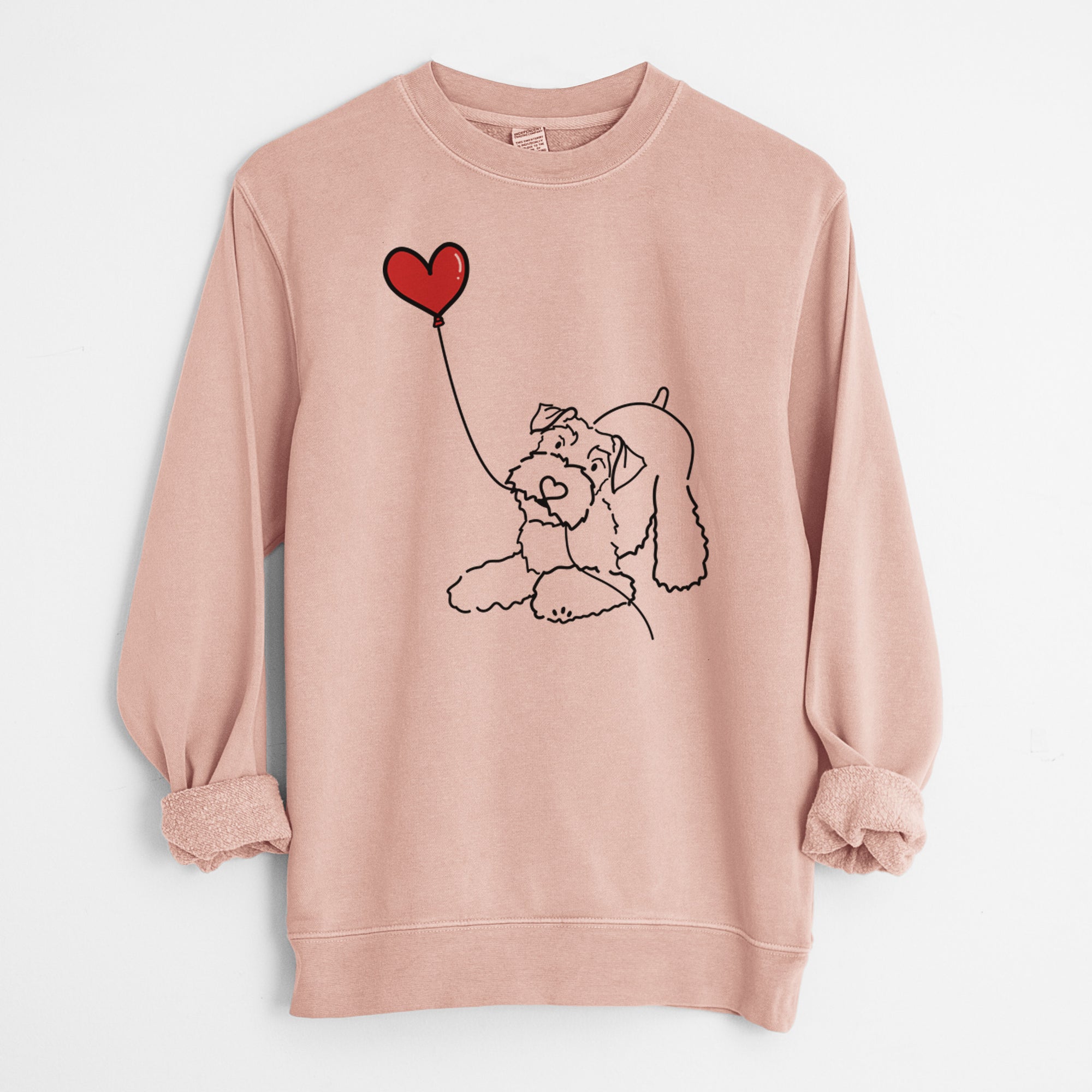 Mini Schnauzer Heart String - Unisex Pigment Dyed Crew Sweatshirt