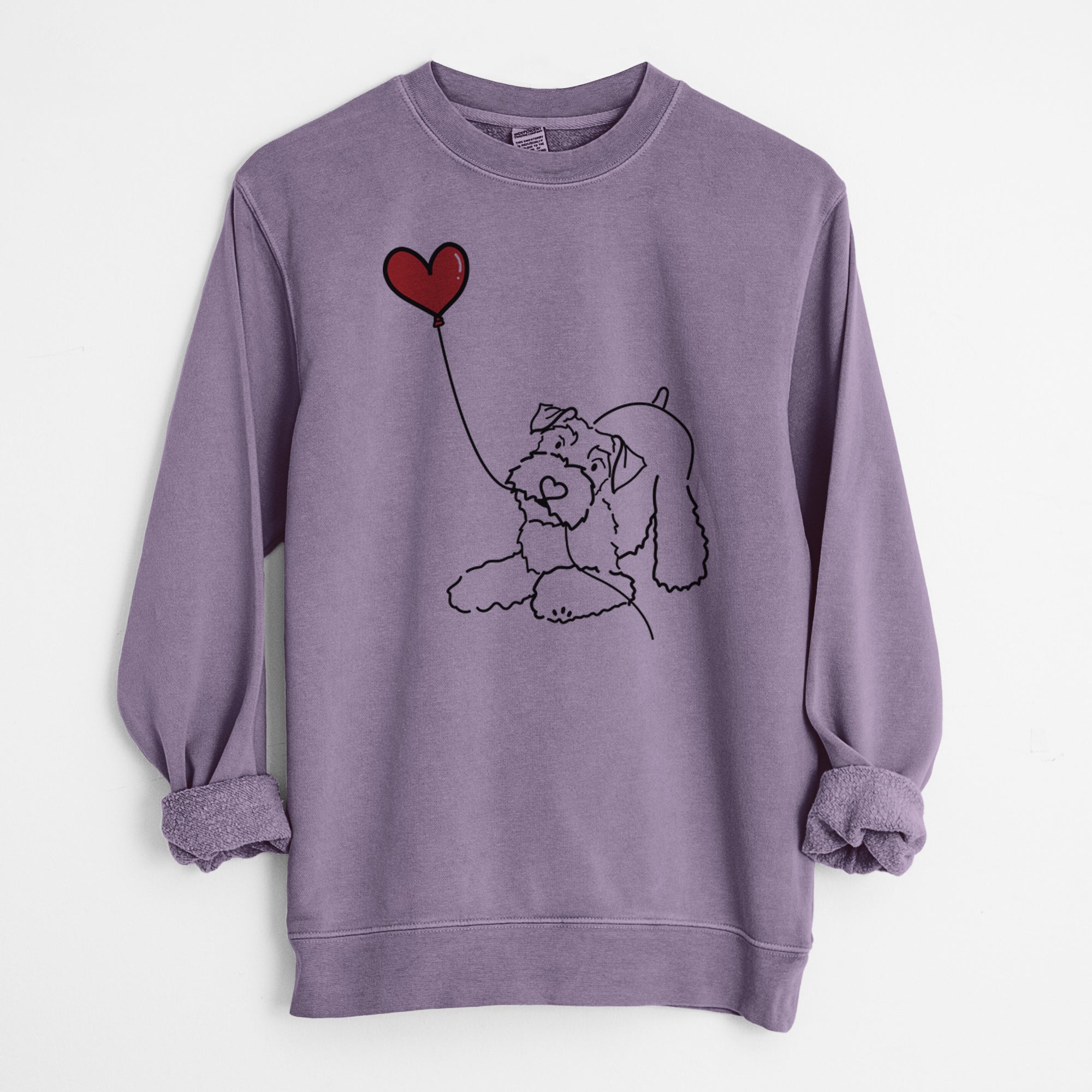 Mini Schnauzer Heart String - Unisex Pigment Dyed Crew Sweatshirt