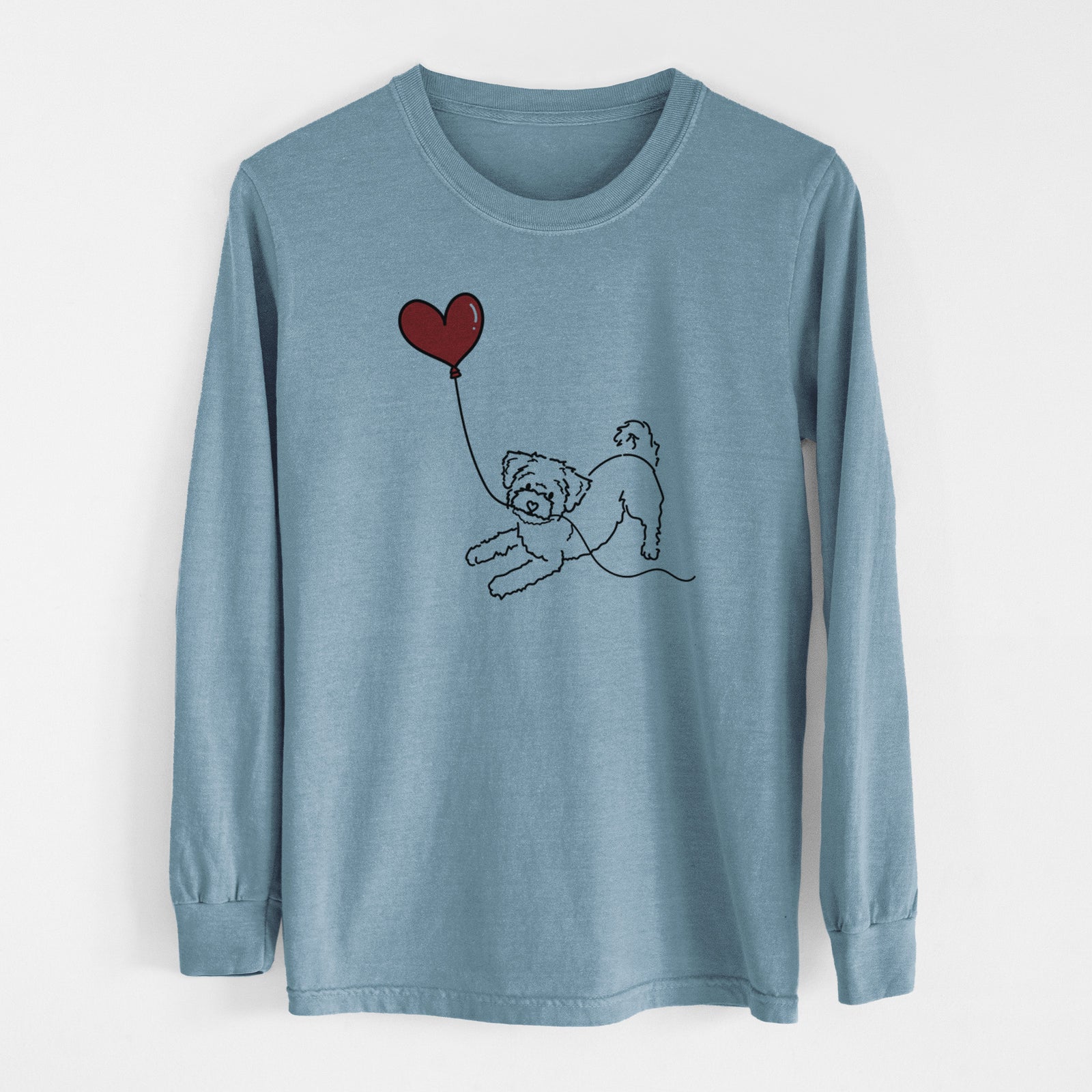 Morkie Heart String - Men's Heavyweight 100% Cotton Long Sleeve
