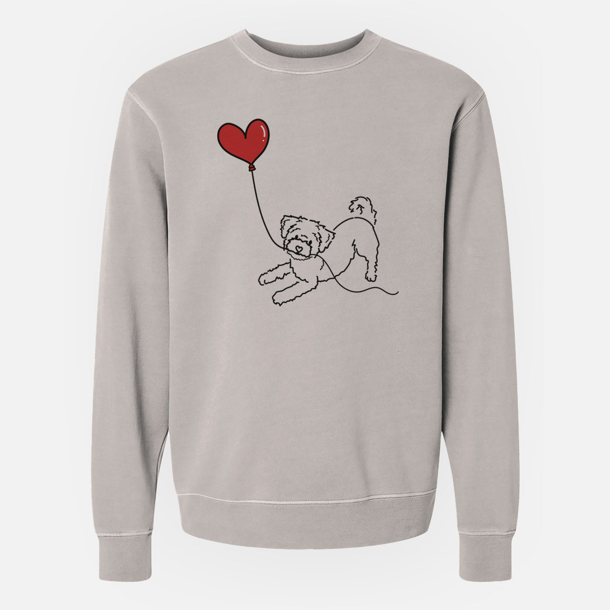 Morkie Heart String - Unisex Pigment Dyed Crew Sweatshirt