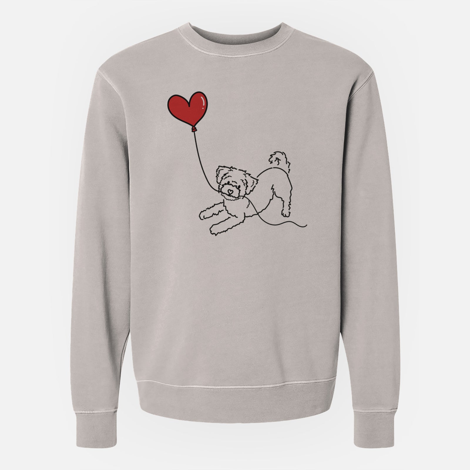 Morkie Heart String - Unisex Pigment Dyed Crew Sweatshirt
