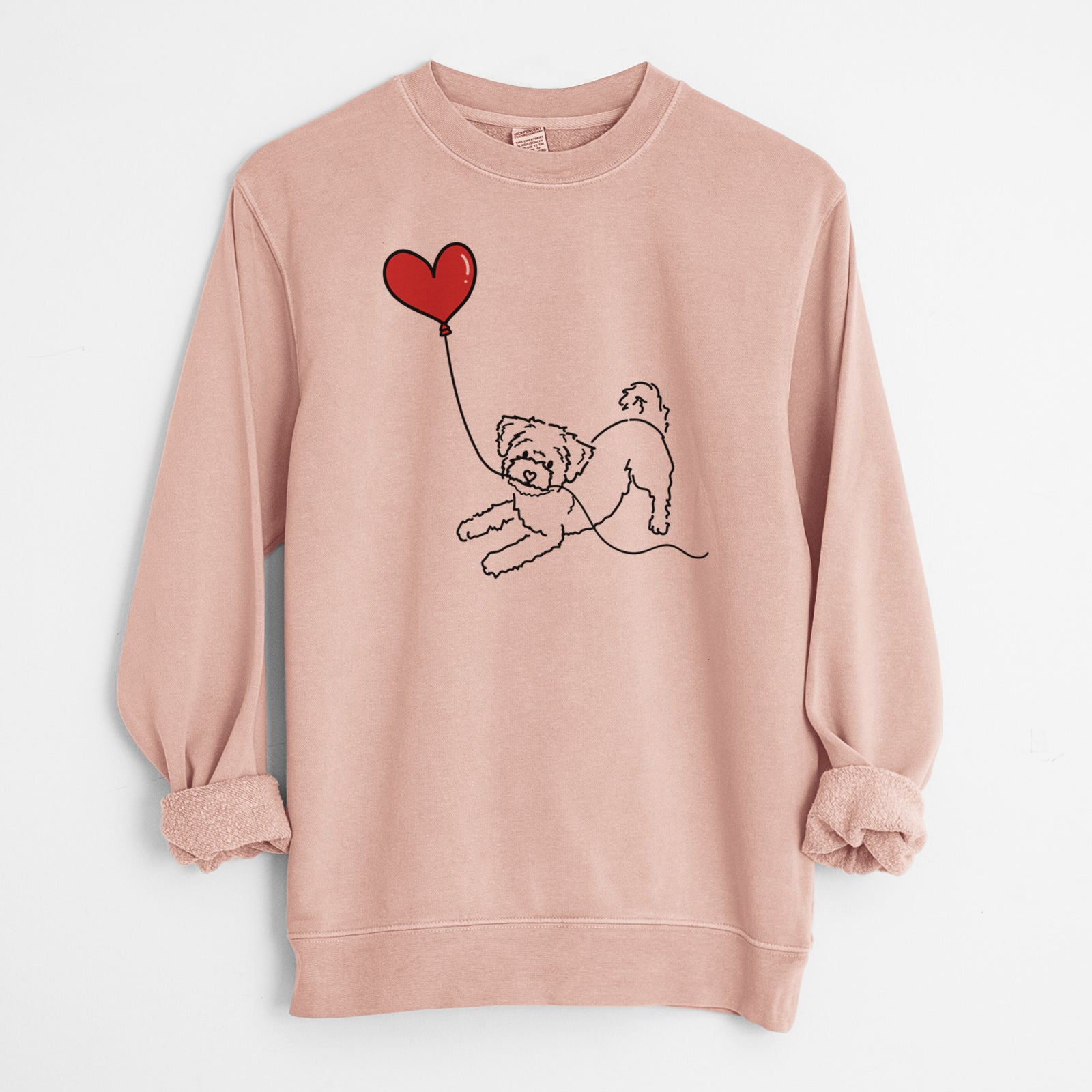 Morkie Heart String - Unisex Pigment Dyed Crew Sweatshirt