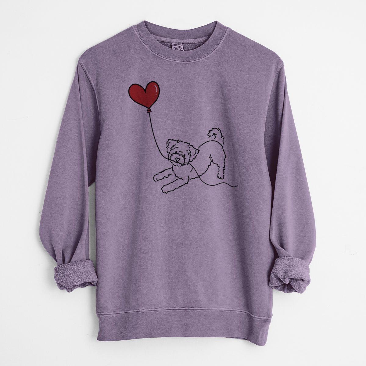 Morkie Heart String - Unisex Pigment Dyed Crew Sweatshirt