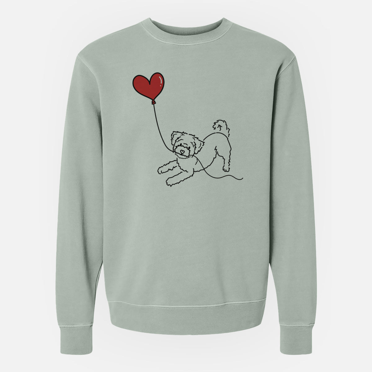 Morkie Heart String - Unisex Pigment Dyed Crew Sweatshirt