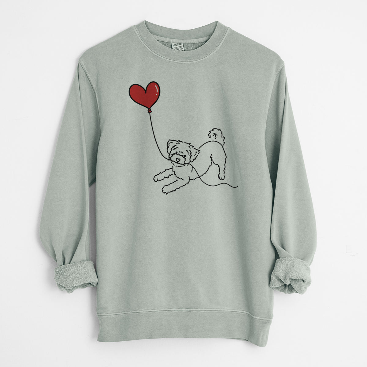 Morkie Heart String - Unisex Pigment Dyed Crew Sweatshirt