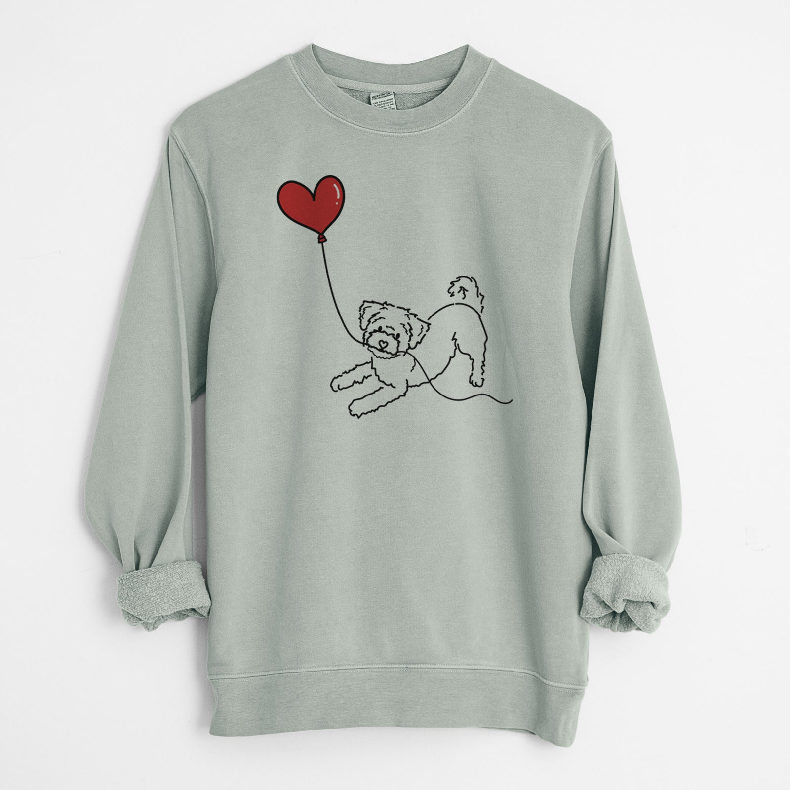 Morkie Heart String - Unisex Pigment Dyed Crew Sweatshirt