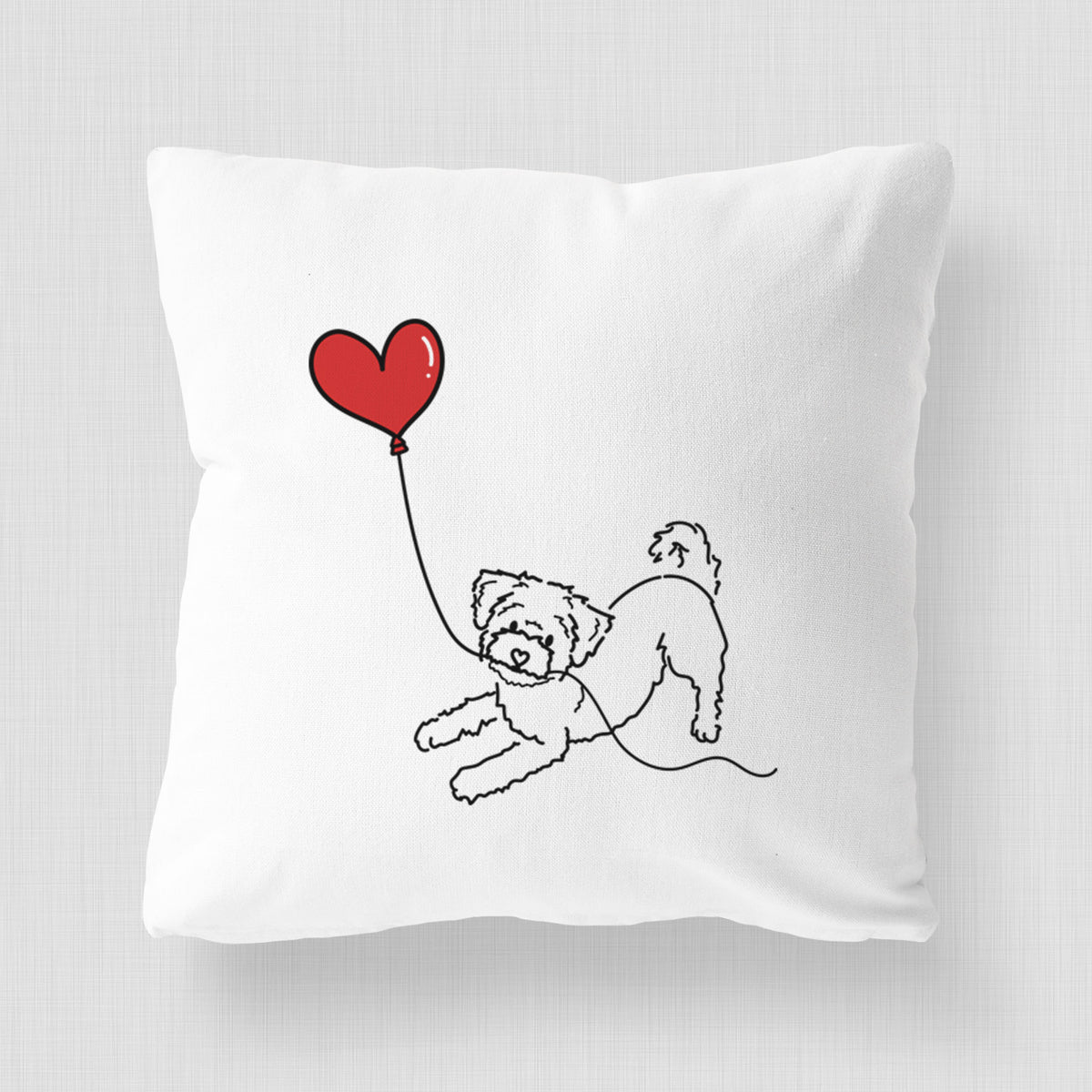 Morkie Heart String - Throw Pillow Cover