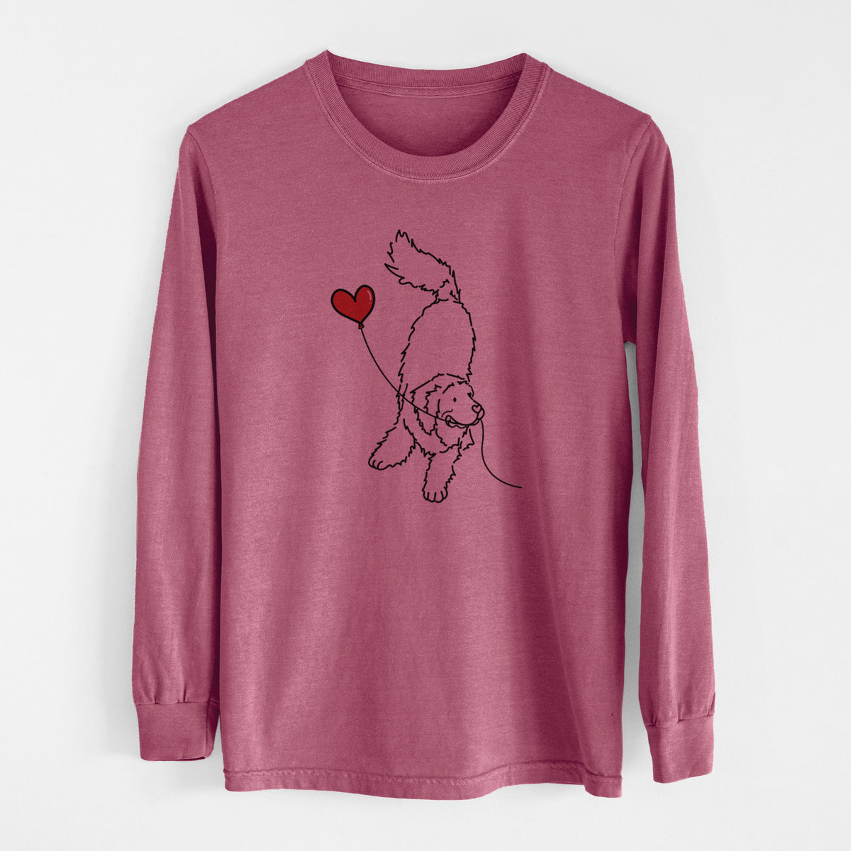 Newfoundland Heart String - Men's Heavyweight 100% Cotton Long Sleeve