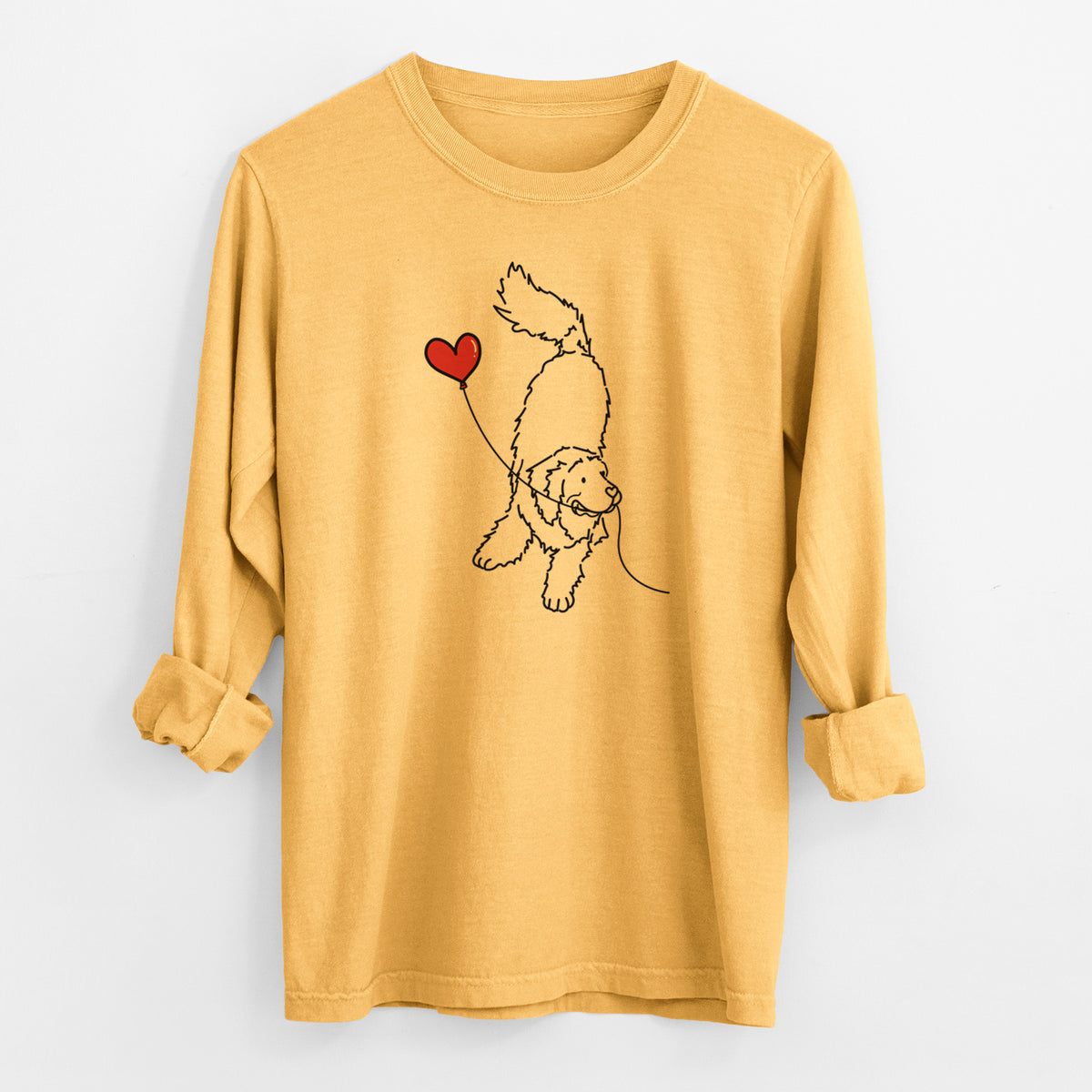 Newfoundland Heart String - Men's Heavyweight 100% Cotton Long Sleeve