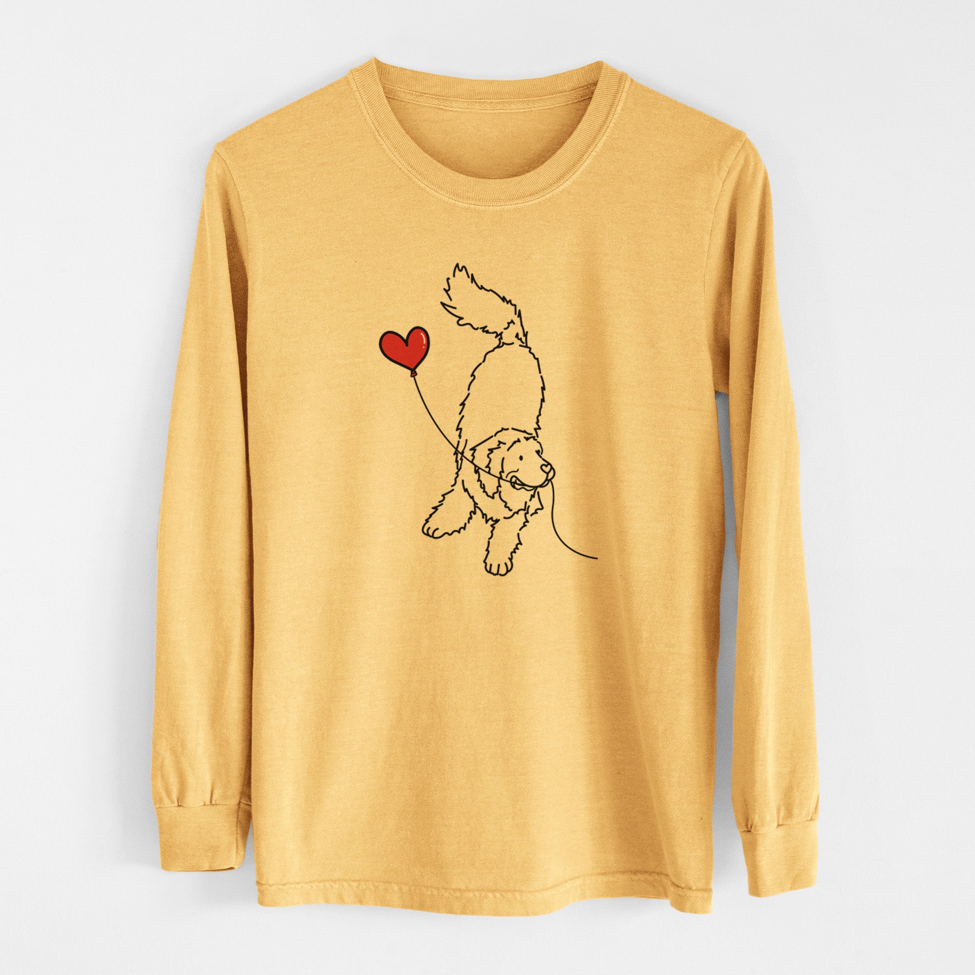 Newfoundland Heart String - Men's Heavyweight 100% Cotton Long Sleeve