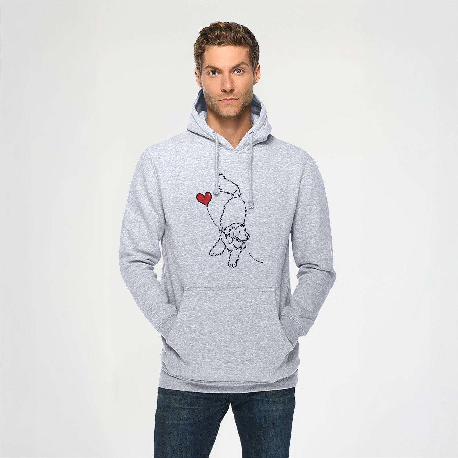 Newfoundland Heart String - Heavyweight Fleece Hoodie