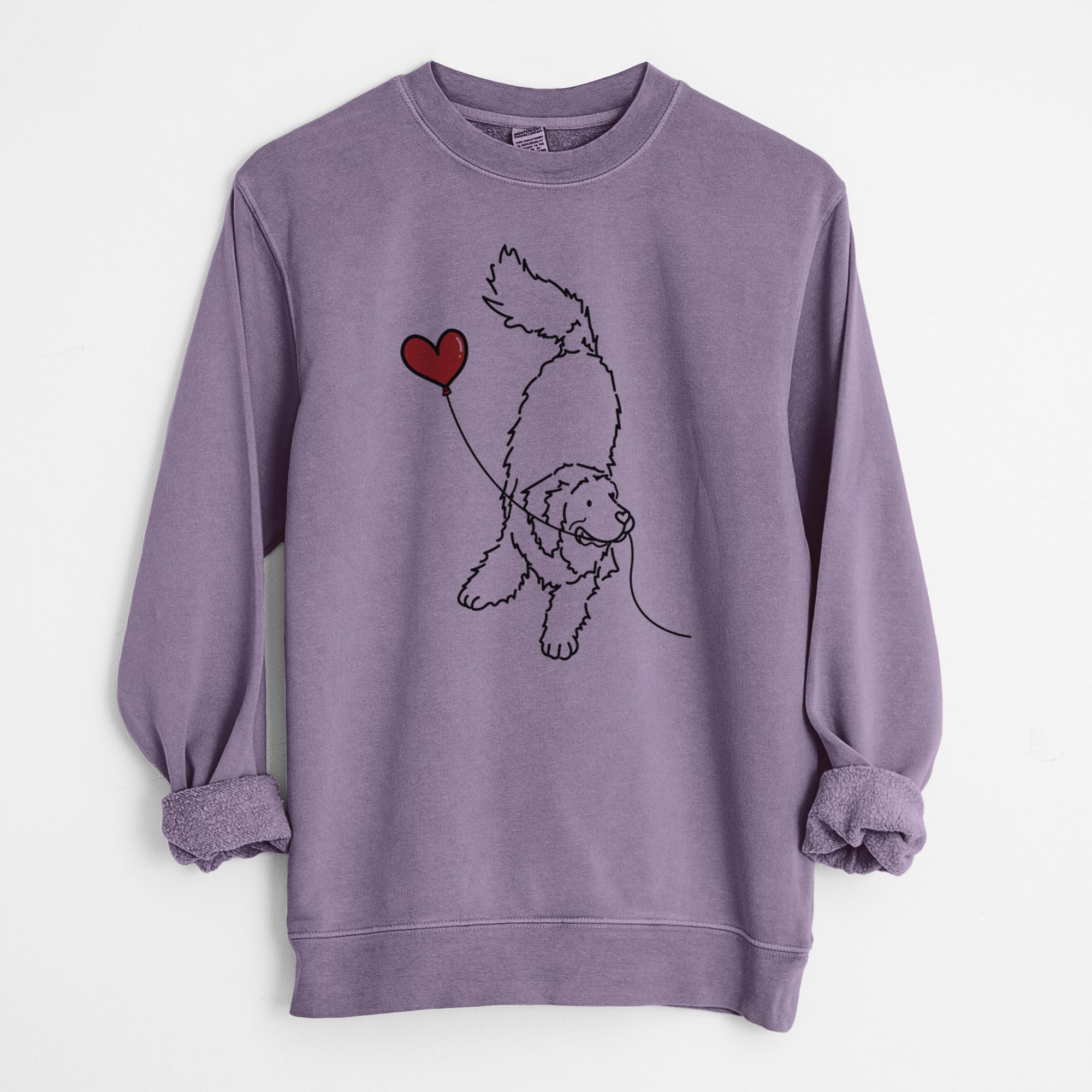 Newfoundland Heart String - Unisex Pigment Dyed Crew Sweatshirt