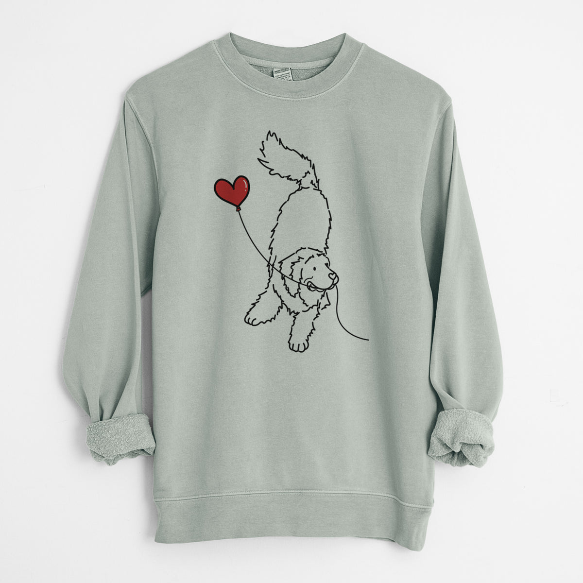 Newfoundland Heart String - Unisex Pigment Dyed Crew Sweatshirt