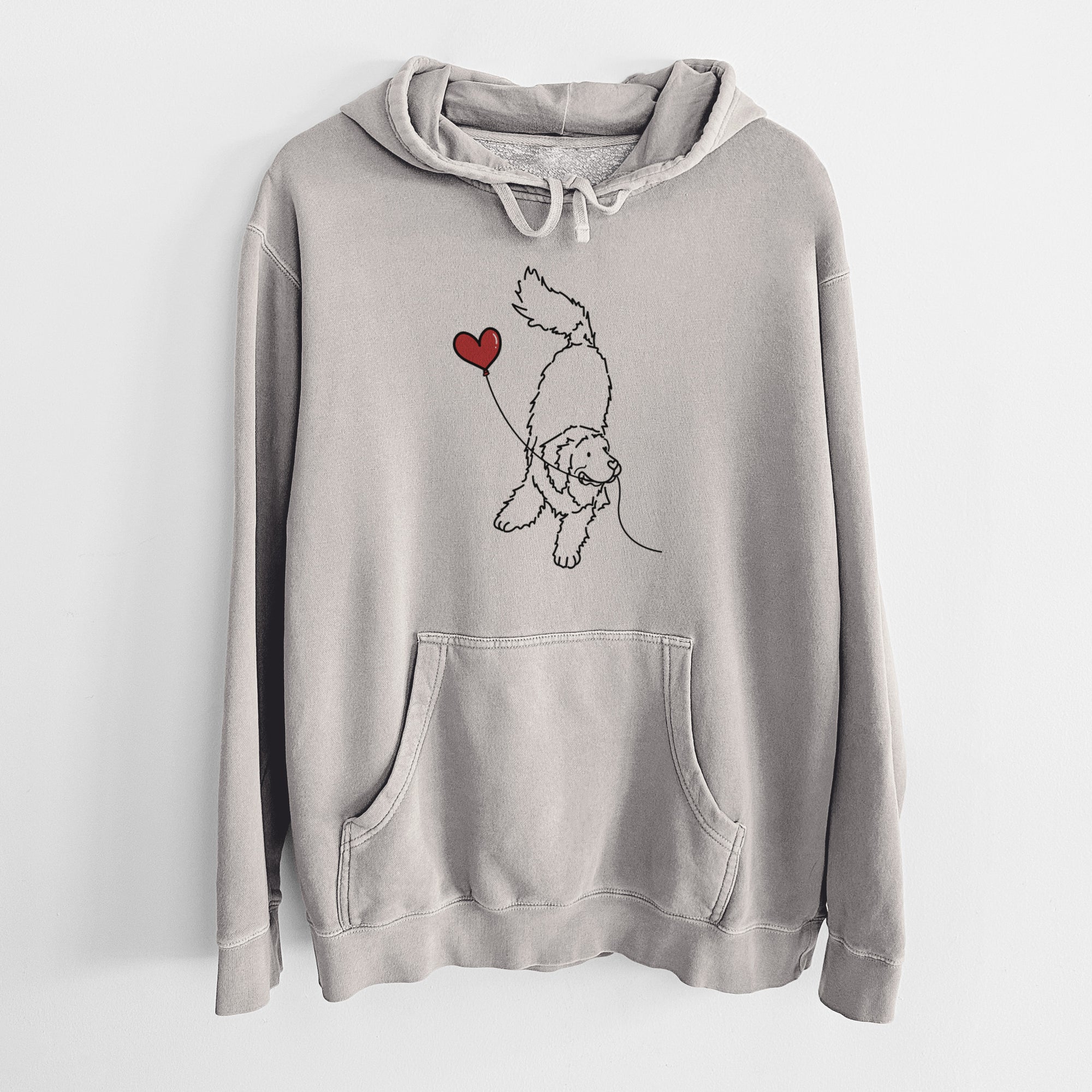 Newfoundland Heart String - Unisex Pigment Dyed Hoodie