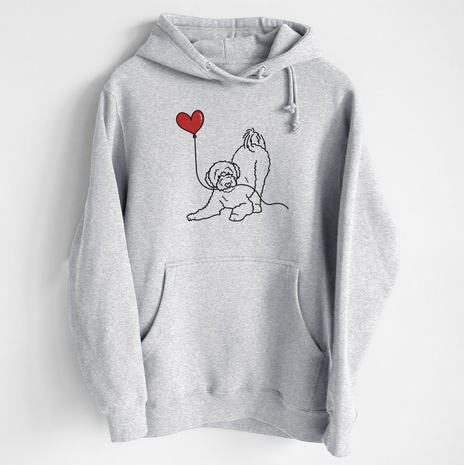 Portuguese Water Dog Heart String - Heavyweight Fleece Hoodie