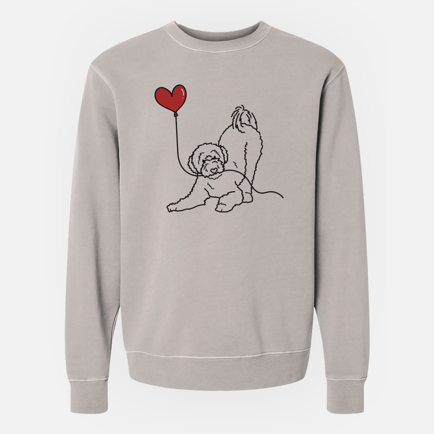 Portuguese Water Dog Heart String - Unisex Pigment Dyed Crew Sweatshirt