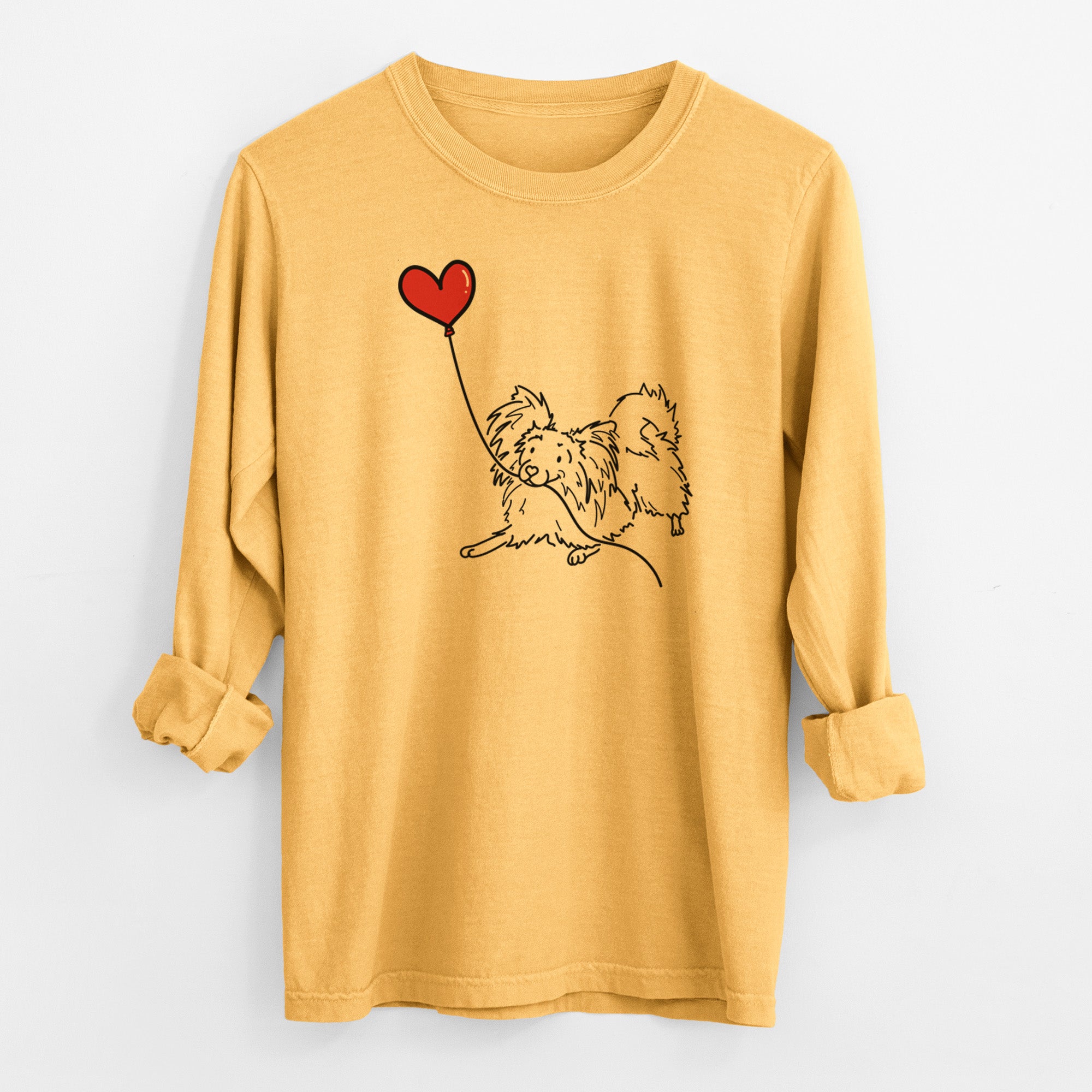 Papillon Heart String - Men's Heavyweight 100% Cotton Long Sleeve