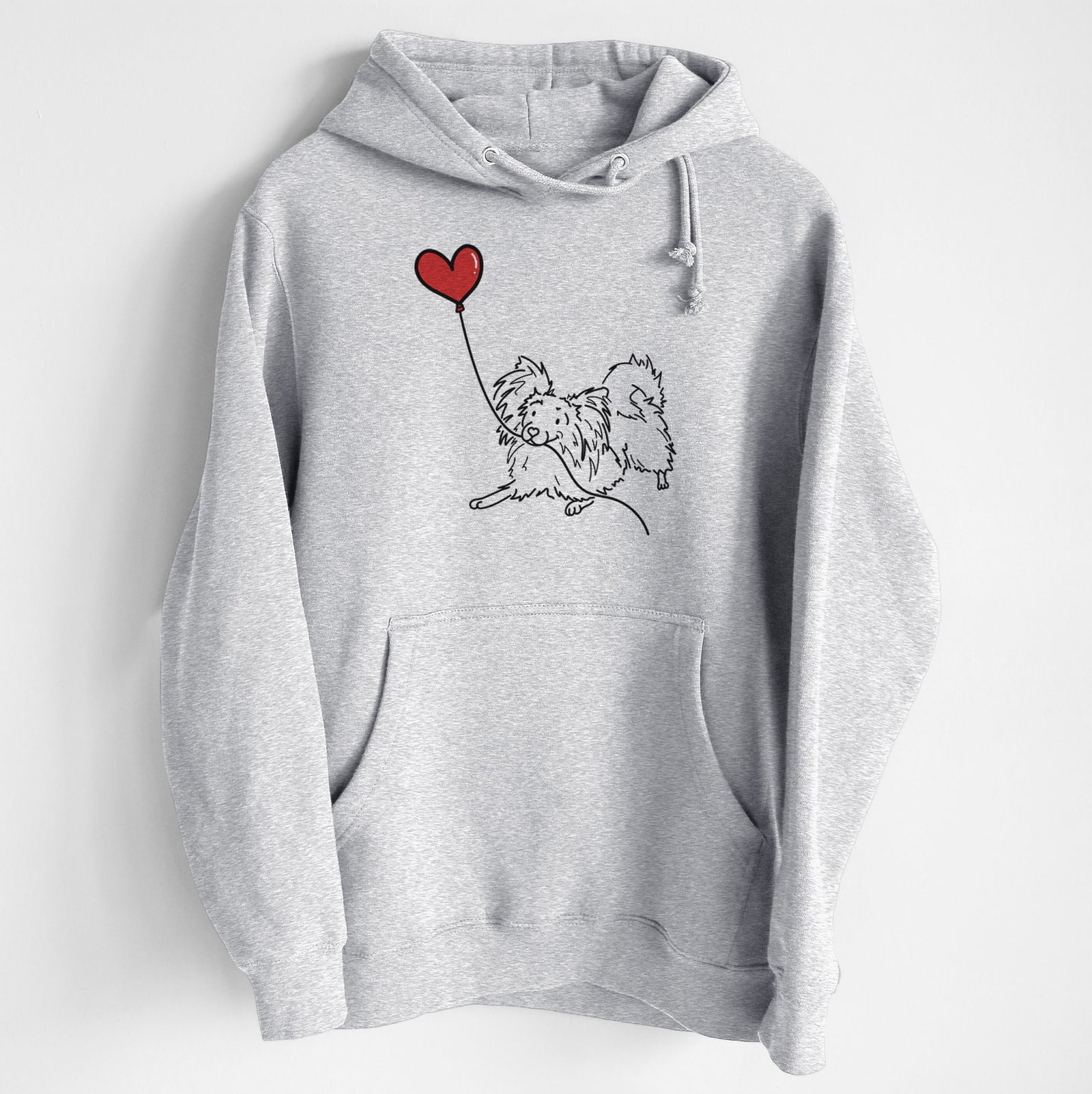 Papillon Heart String - Heavyweight Fleece Hoodie