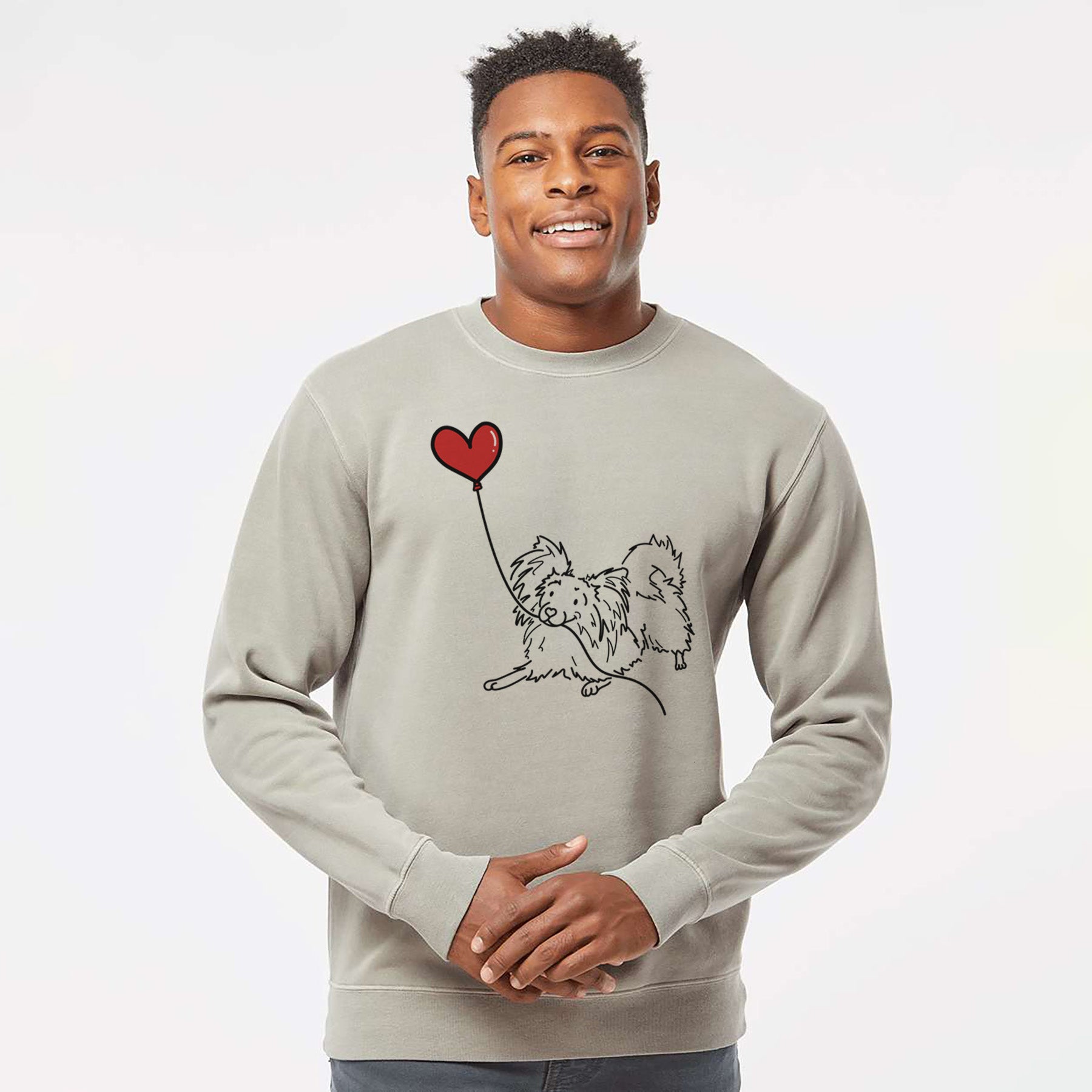 Papillon Heart String - Unisex Pigment Dyed Crew Sweatshirt