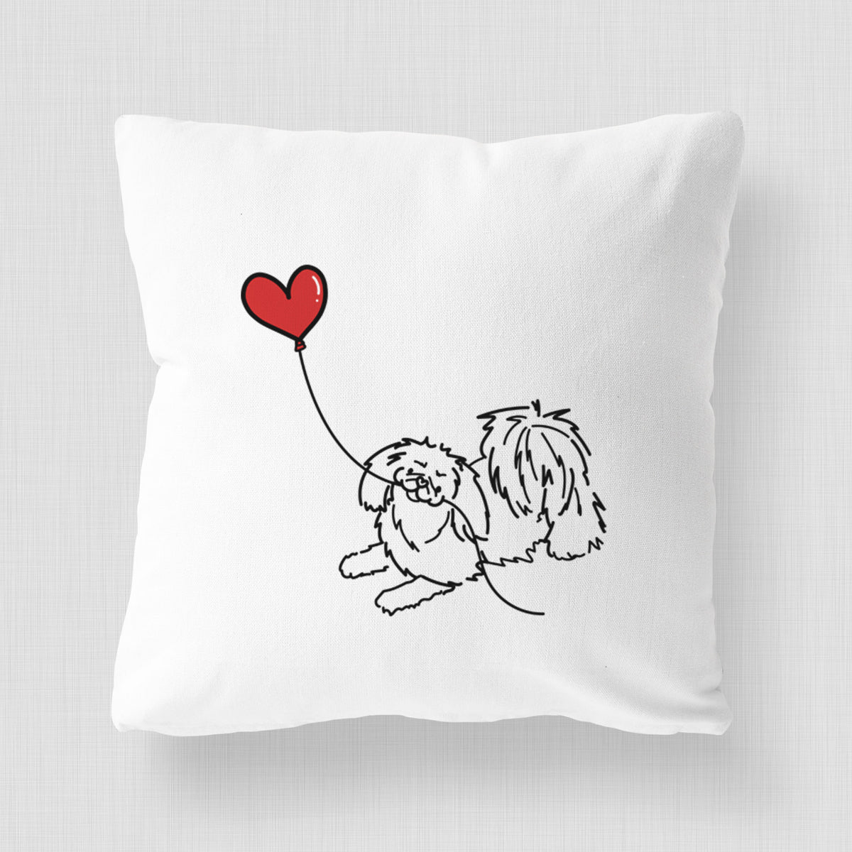 Pekingese Heart String - Throw Pillow Cover