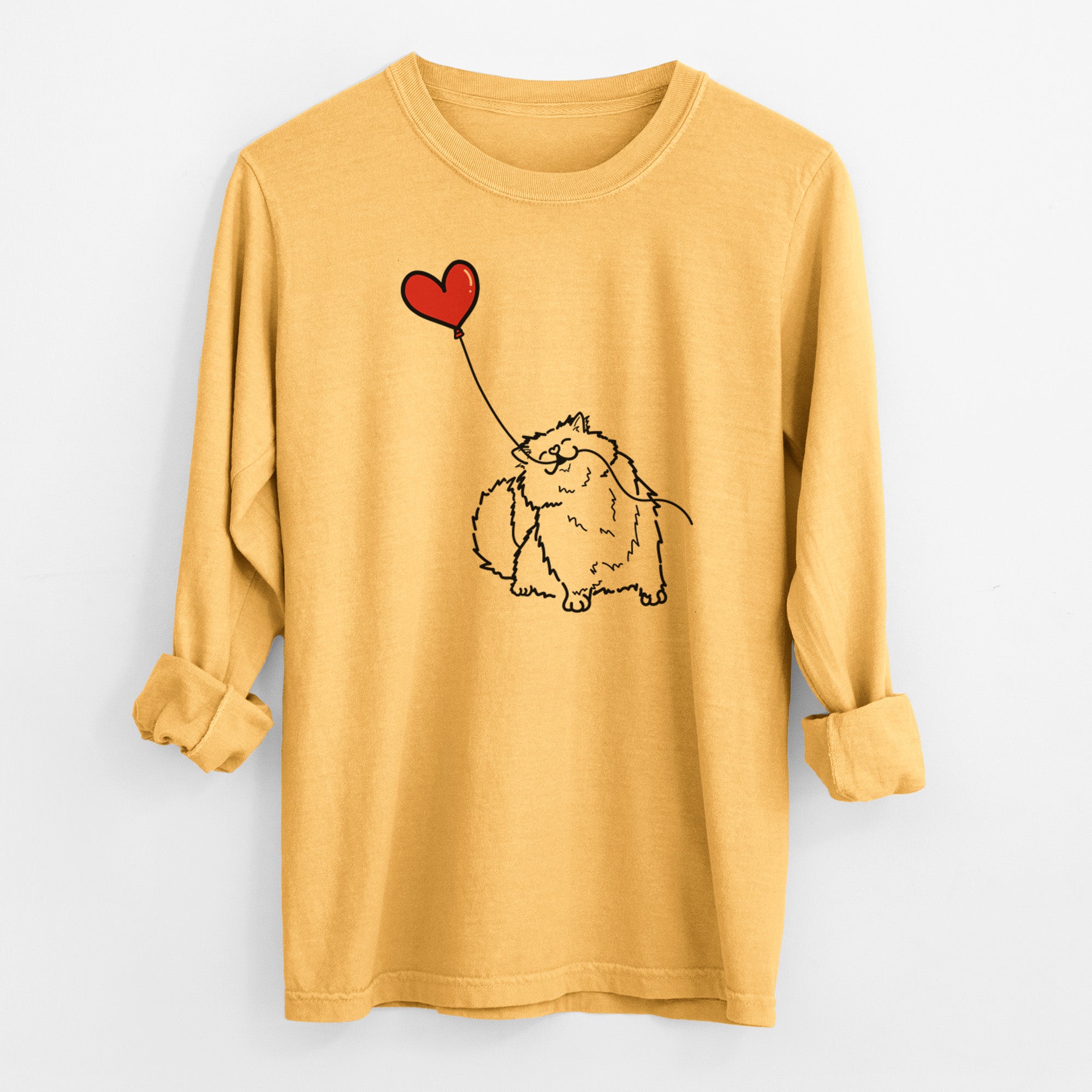 Persian Cat Heart String - Men's Heavyweight 100% Cotton Long Sleeve