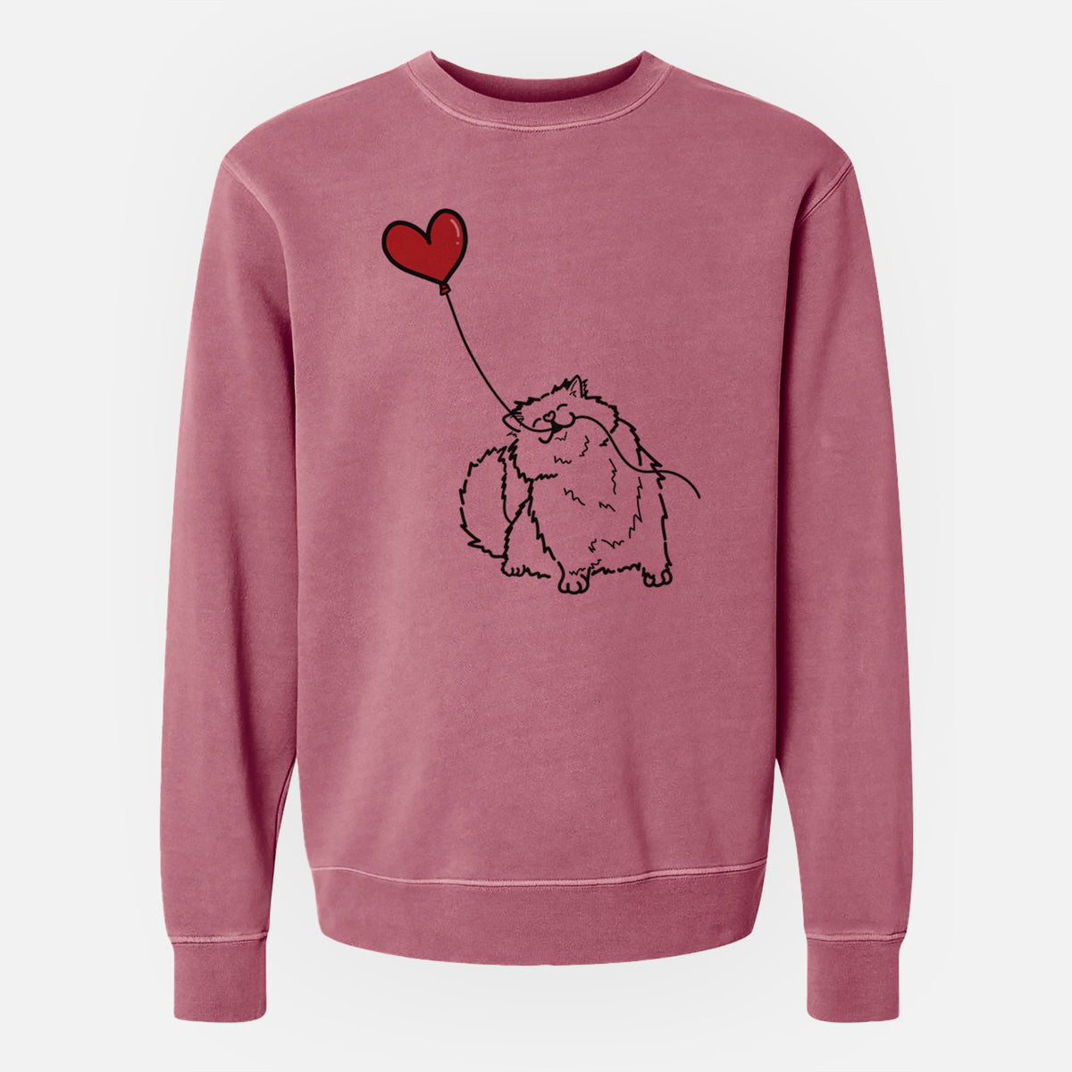 Persian Cat Heart String - Unisex Pigment Dyed Crew Sweatshirt